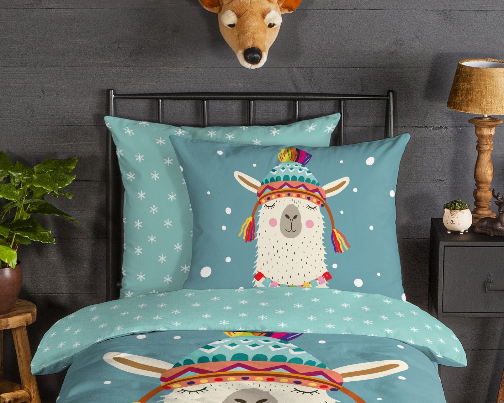 good morning Kinderbettwäsche »Borax« 2 Stk. tlg. Flanell Biber, 135x200, Warm, Reißverschluss, Wende, Kind, Winter