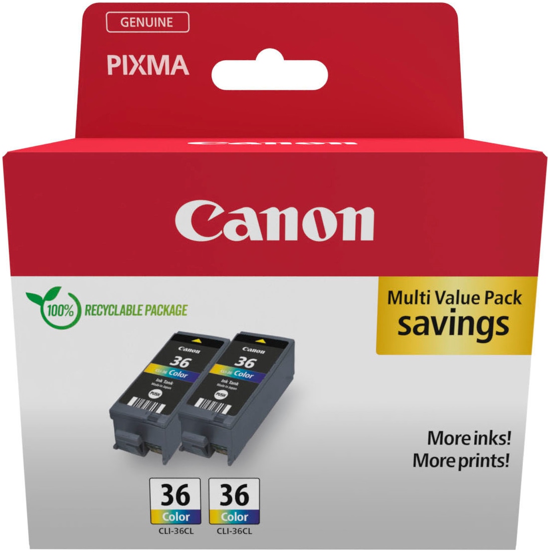 Canon Tintenpatrone »CLI-36 CL (Doppelpack)«, (Packung, 2 St.)