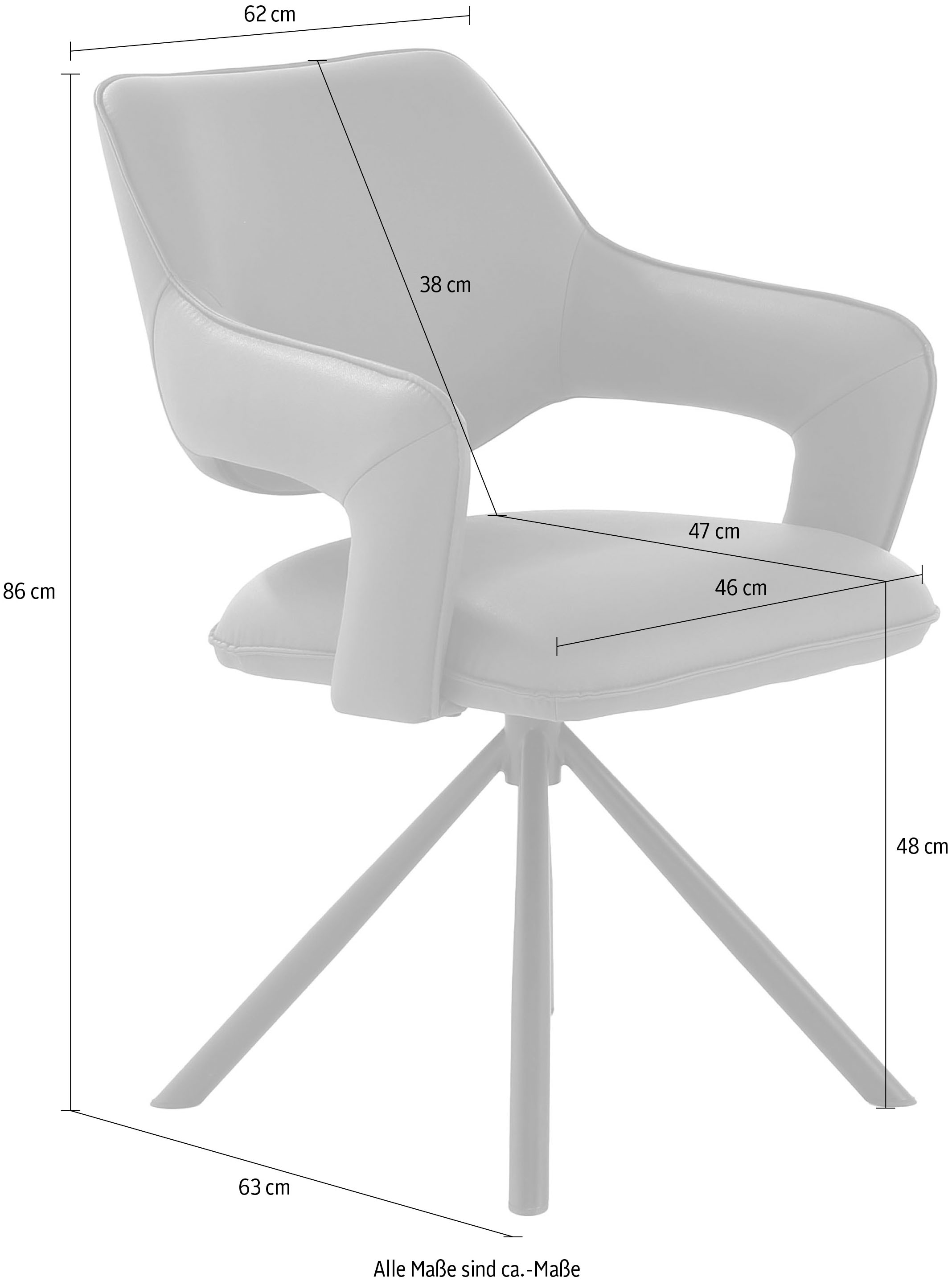 Jockenhöfer Gruppe Esszimmerstuhl »Lambert« (Set) 4 Stk.4-Fuss-Stuhl, Drehfunktion (360°), Lederoptik, bis 150 kg belastbar