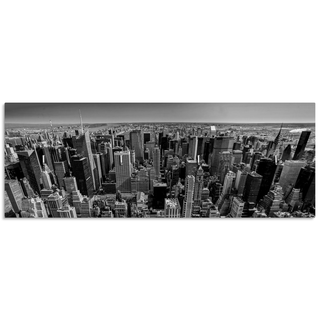 Artland Hakenleiste »Luftbild von Manhattan New York City USA«, aus Holz mit 4 Schlüsselhaken – Schlüsselboard, Schlüsselbretter, Schlüsselhalter, Schlüsselaufhänger für den Flur – Stil: Modern