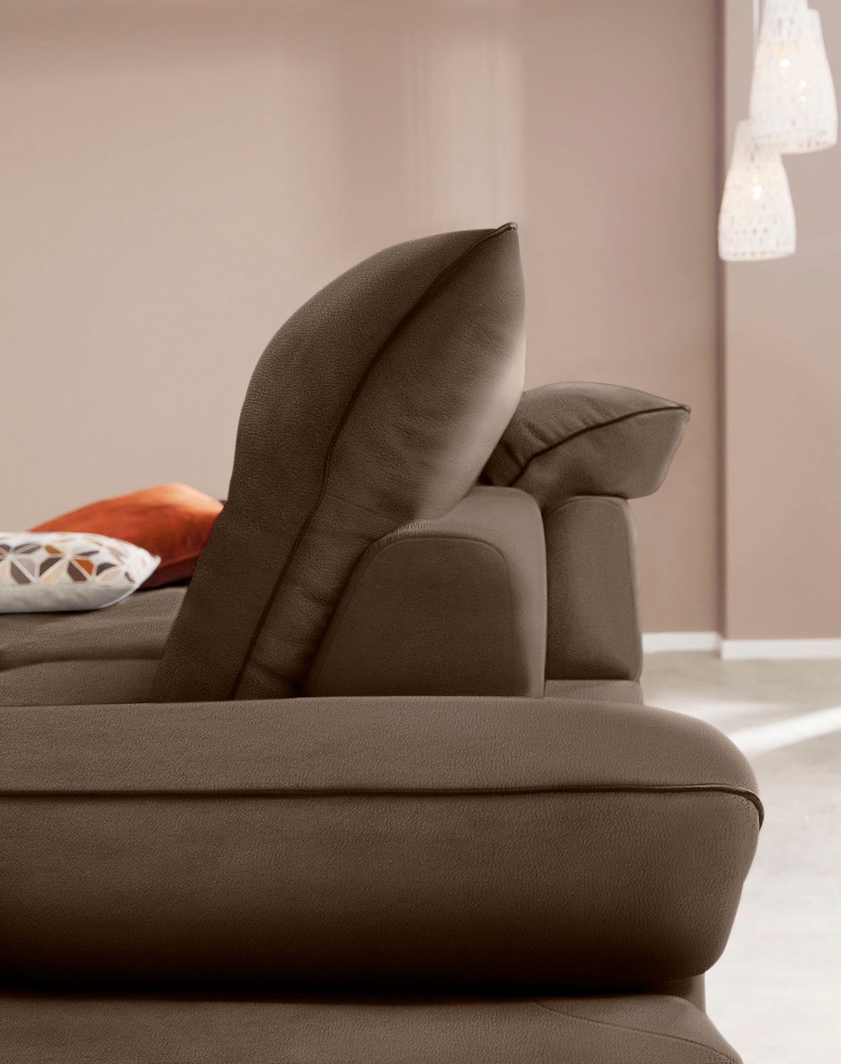 W.SCHILLIG Ecksofa »enjoy&MORE, Designsofa, elegant und bequem, L-Form« mit Sitztiefenverstellung, Füße Chrom glänzend, Breite 294 cm