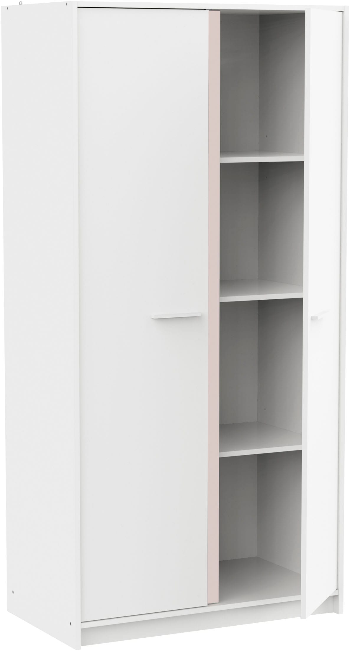 Demeyere GROUP Kinderkleiderschrank »REVERSO, mit rosa oder dunklem Kontrast durch drehbare Paneele«, (B/H/T ca. 88,5/181/50 cm), 2 Kleiderstangen, 3 Regalböden, Made in France