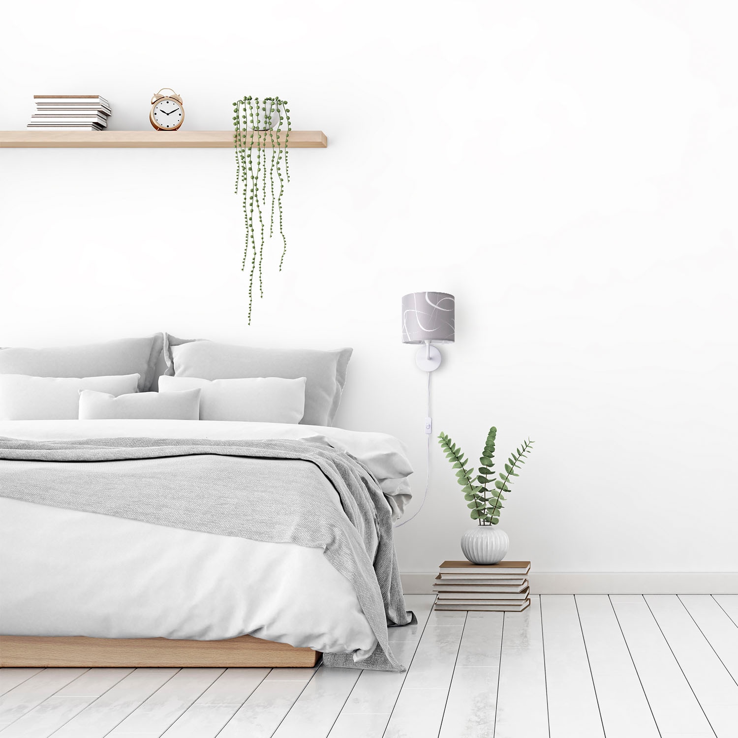 Paco Home Wandleuchte »Luca Tribal« E14 Wohnzimmer Modern Wandleuchte Mit Schirm Stoff Abstrakt Retro E14