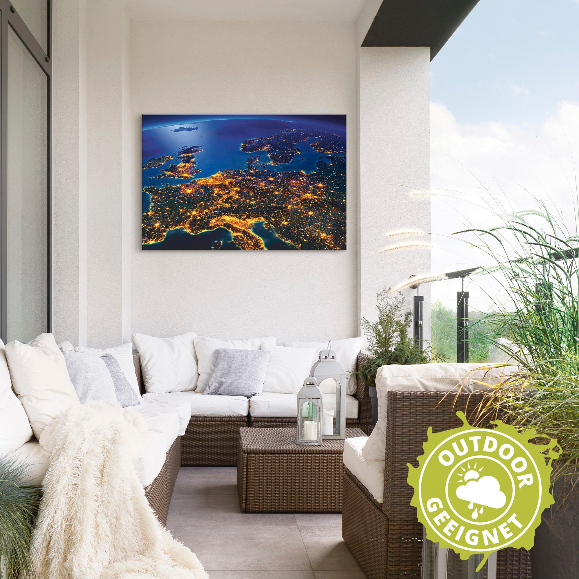 Artland Wandbild »Zentral Europa vom Weltraum«, Weltall & Kosmos, (1 St.), als Alubild, Outdoorbild, Leinwandbild, Poster, Wandaufkleber