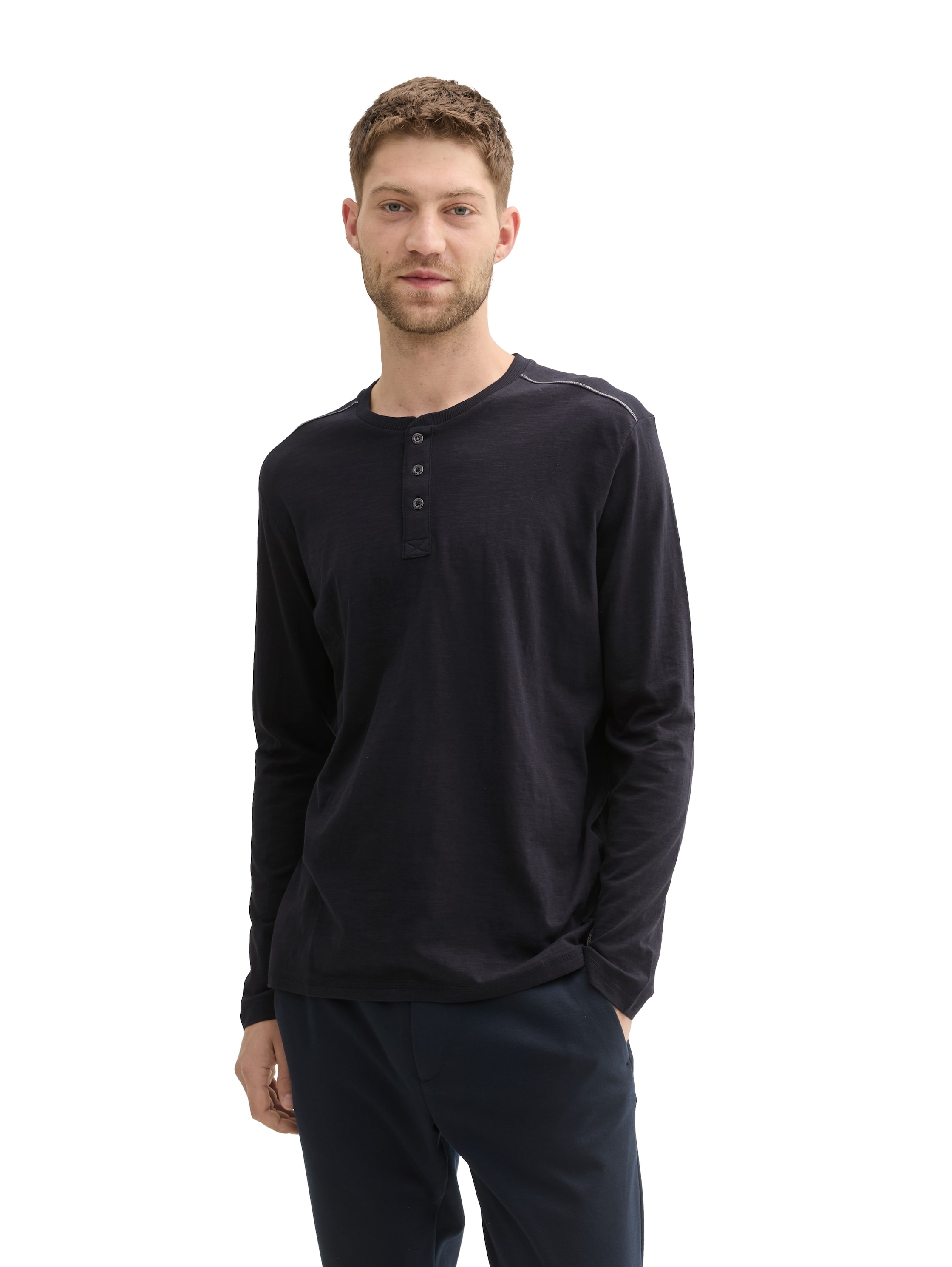 TOM TAILOR Langarmshirt mit Knopfleiste