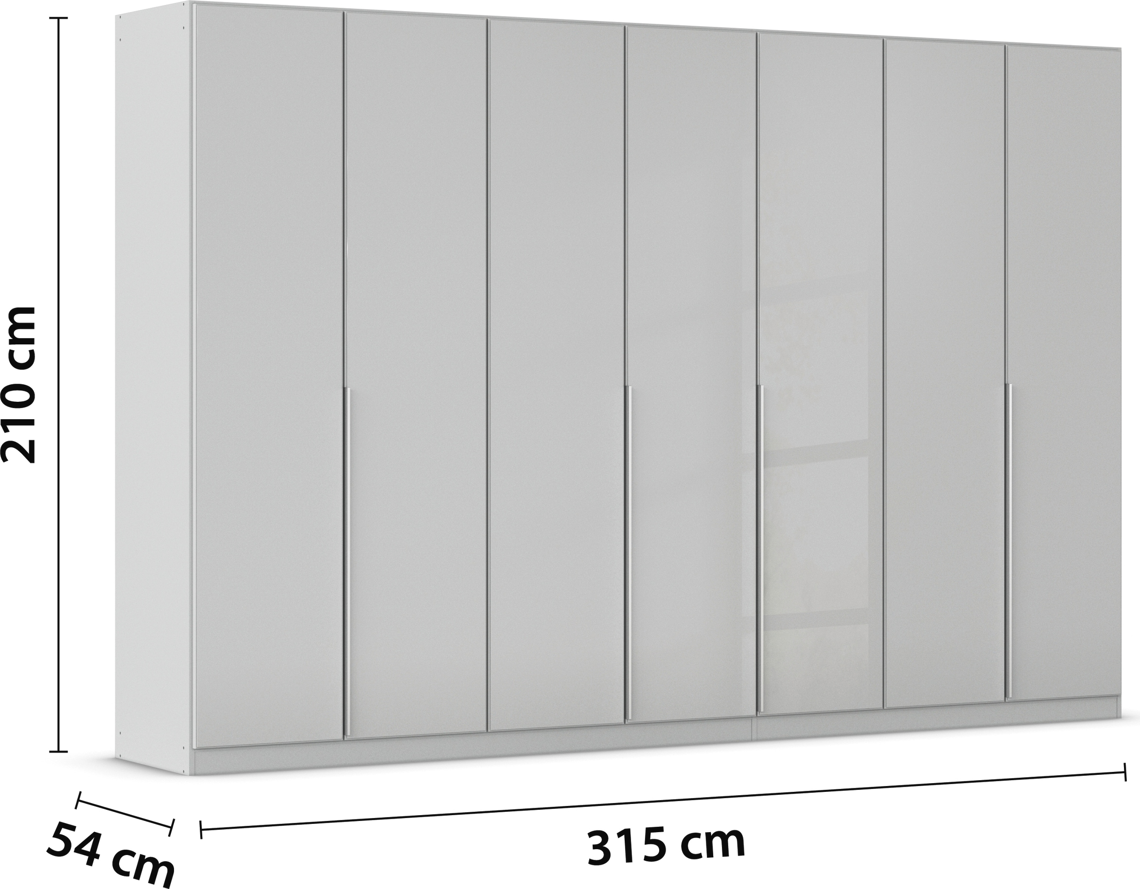 rauch Drehtürenschrank »Kleiderschrank Kleiderschränke Schrank Garderobe AGORDO mit Glasfront«, (in zwei Griff-Farben), durchdachte Innenausstattung, in 6 Breiten und 2 Höhen MADE IN GERMANY