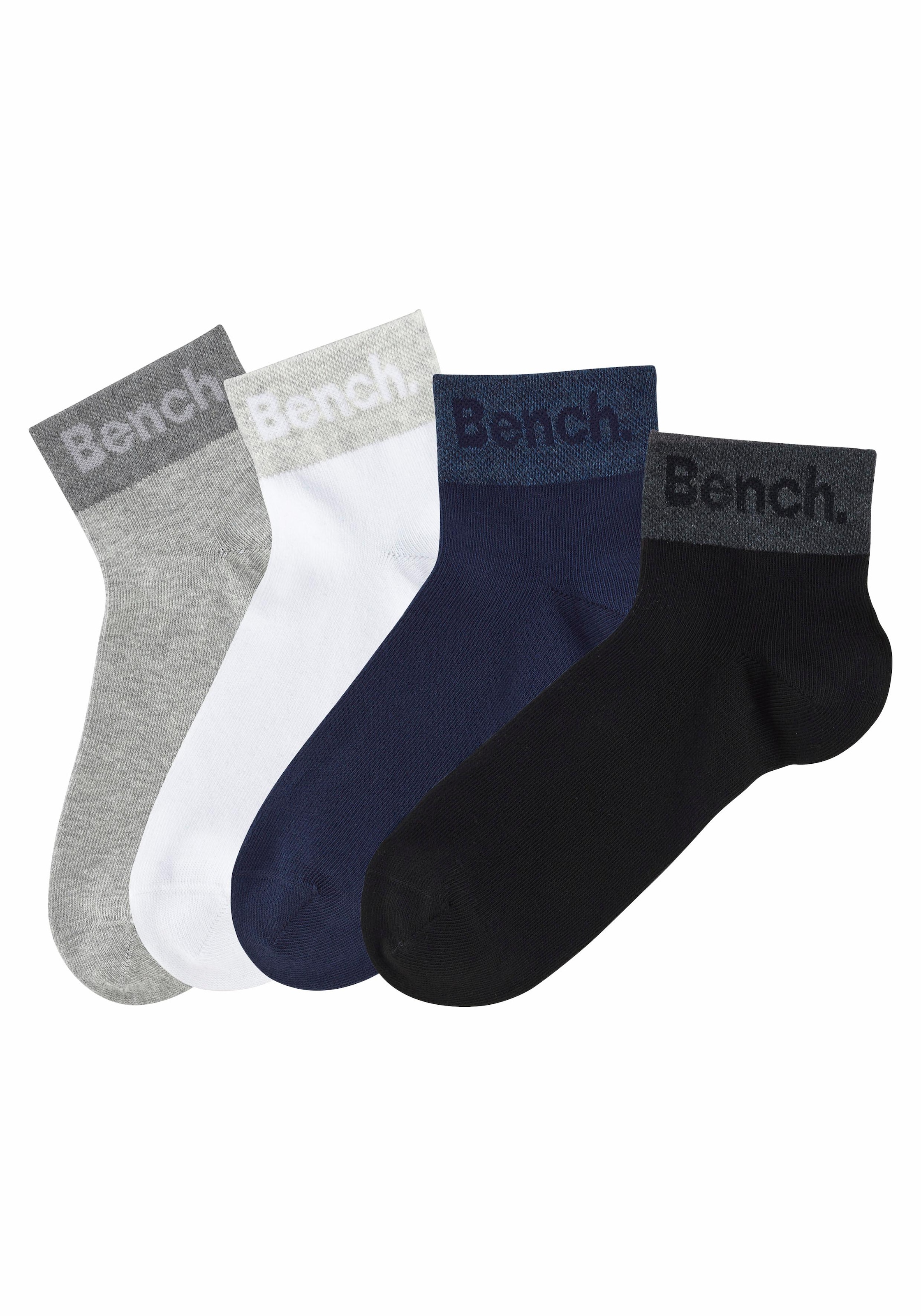 Bench. Kurzsocken, (Packung, 8 Paar), mit eingestricktem Schriftzug am Bündchen