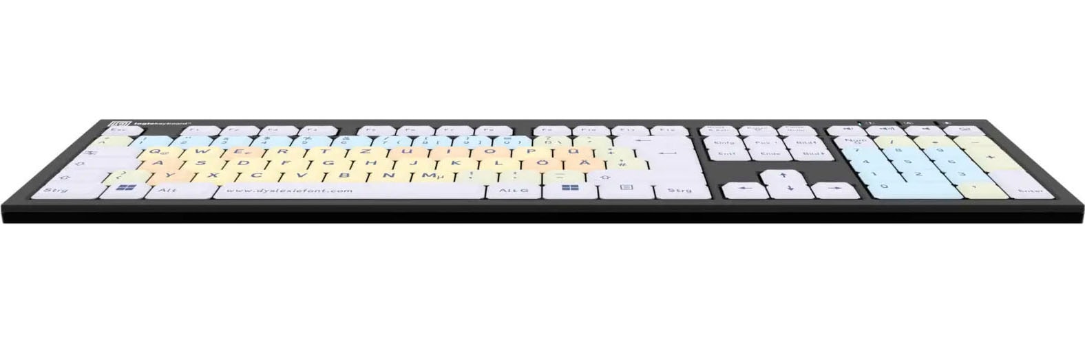 Logickeyboard Tastatur »Dyslexie Nero DE (PC)«, (Ziffernblock)