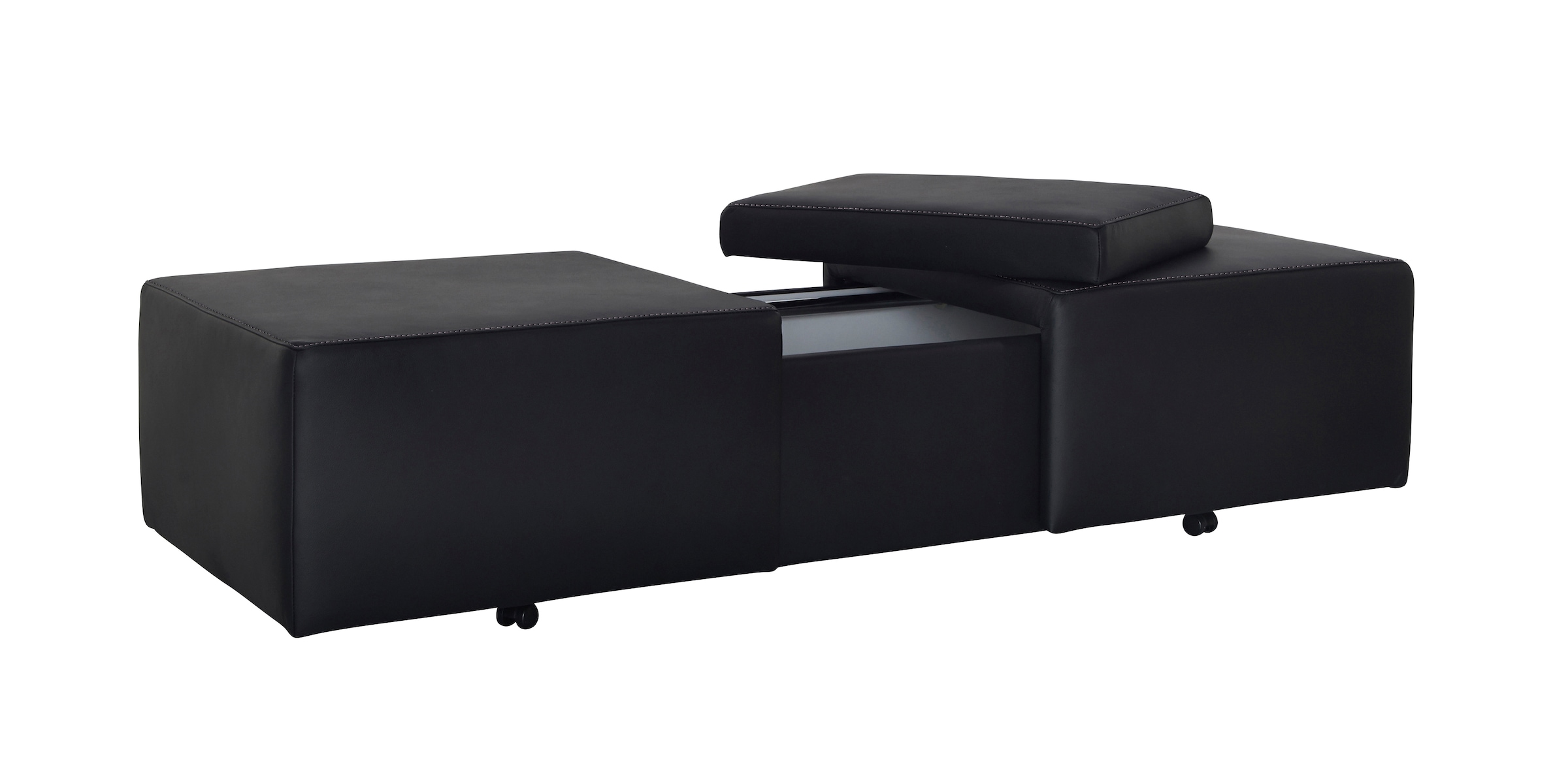 W.SCHILLIG Hocker »taboo« ausziehbar, inklusive Zwischenablage, mit Kontrastnaht