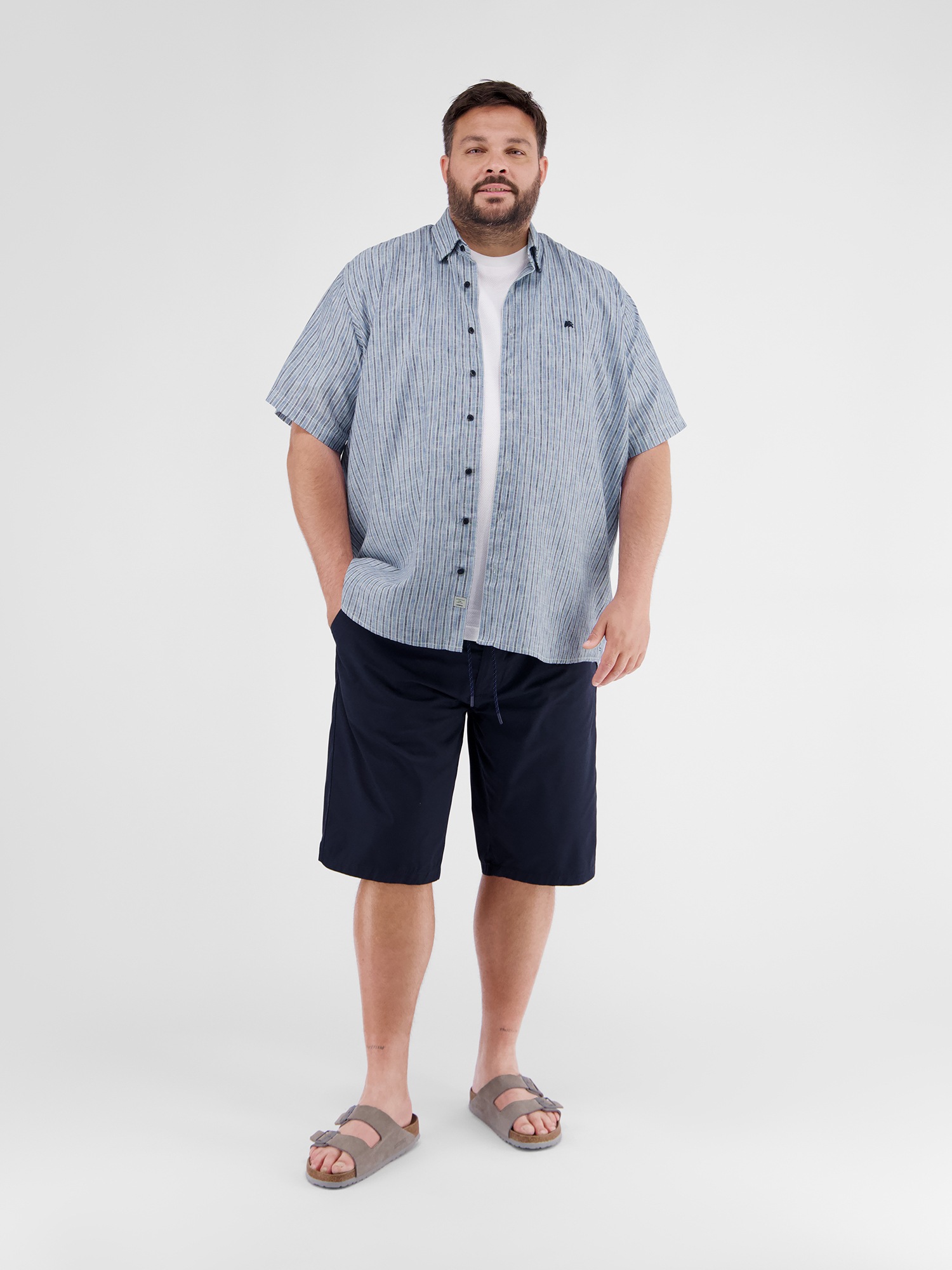 LERROS Kurzarmhemd »Gestreiftes Herrenhemd in Großen Größen«