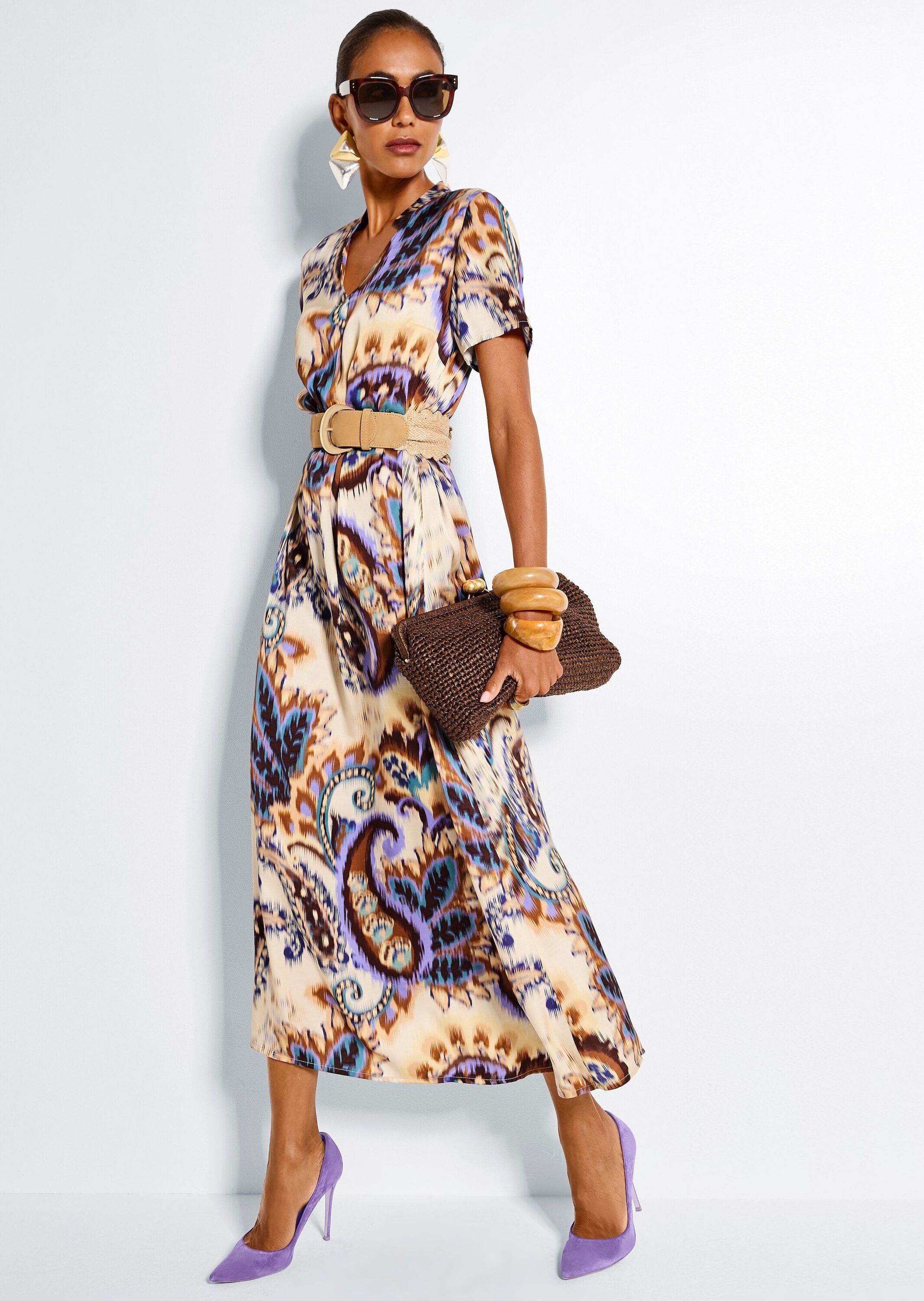 MADELEINE Midikleid »Maxikleid Druckkleid mit Paisley-Muster« Aufwändiges Paisley-Dessin