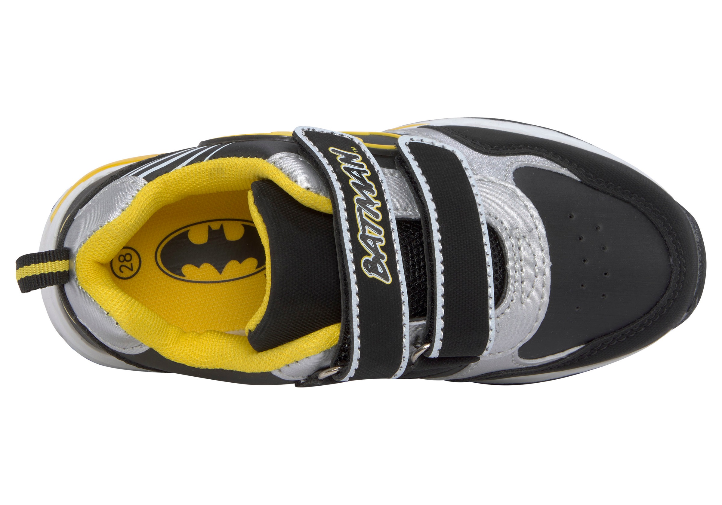Sohle Sneaker und bei Disney cooler »Batman«, mit Blinkfunktion in Klettverschluss der ♕