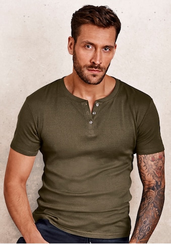 H.I.S T-Shirt, (Packung), mit aufwendiger Knopfleiste perfekt als Unterziehshirt kaufen