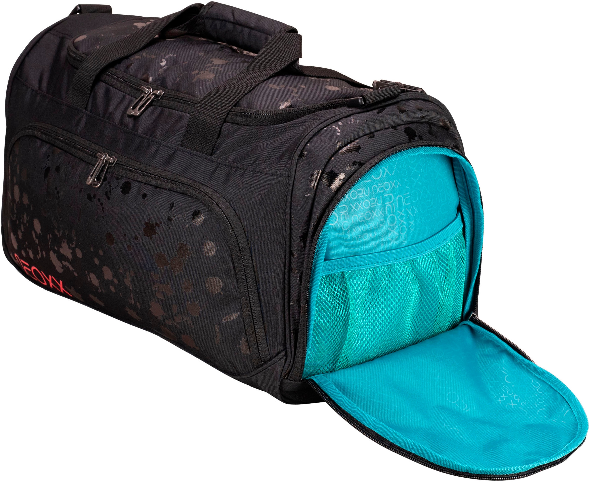neoxx Sporttasche »Move, Splash Black«, teilweise aus recyceltem Material