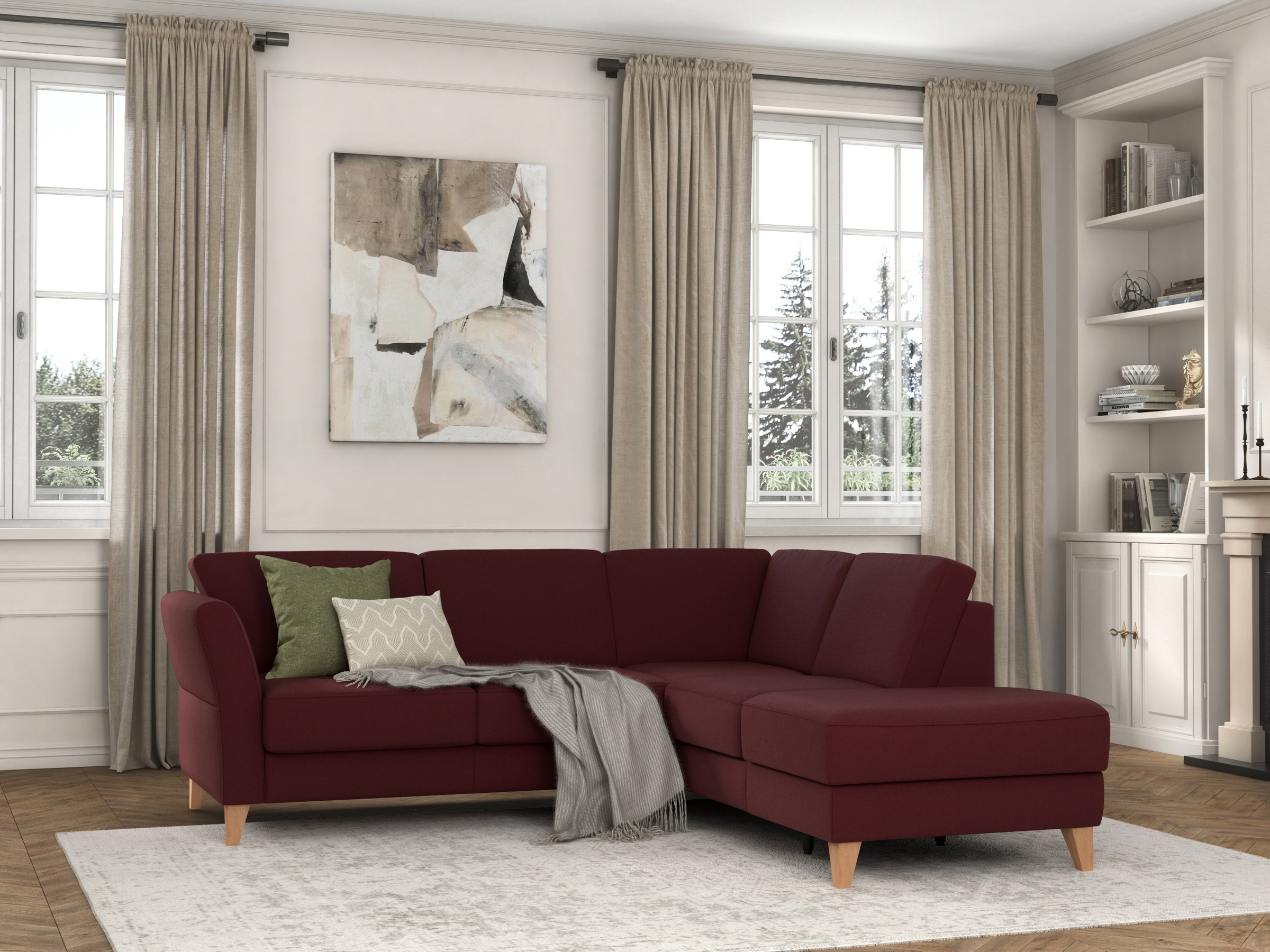 sit&more Ecksofa »Visby L-Form«, Wahlweise mit Bettfunktion und Stauraum, frei im Raum stellbar
