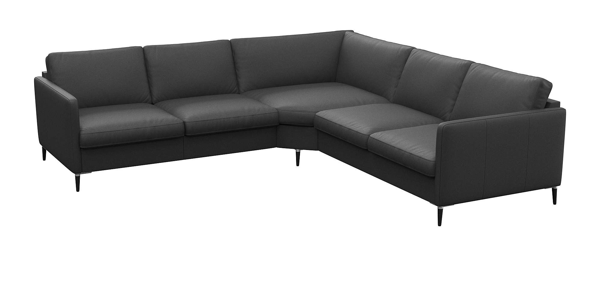 FLEXLUX Ecksofa »Fiore, L-Form, bequem und komfortabel durch hochwertigem Sitzaufbau«, schmale Armlehnen, Kaltschaum, Füße Alu+schwarz
