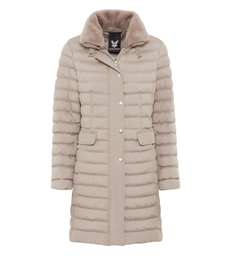 Fuchs Schmitt Steppmantel mit Plüschkragen, Regular Fit, verdeckter Reißverschluss