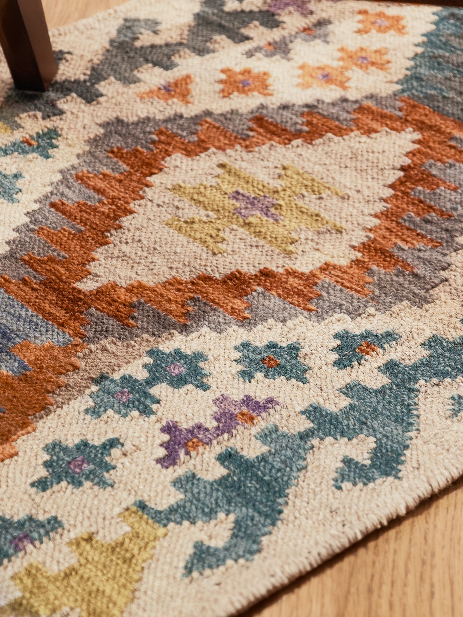 HANSE Home Teppich »Kelim Oasis«, rechteckig, 3 mm Höhe, Wolle, Baumwolle, Natur, Handgewebt, orientalisch, Boho, traditionell