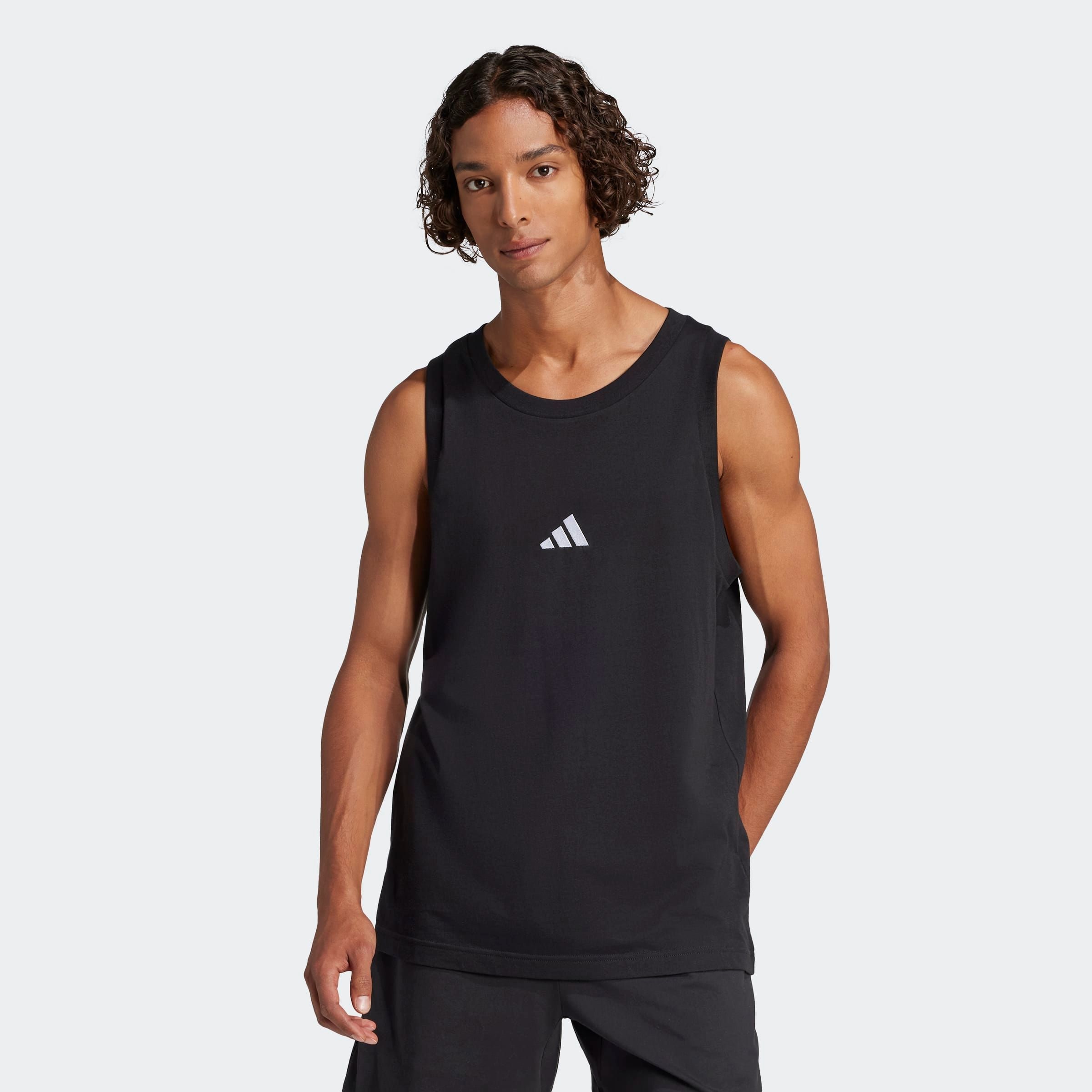 adidas Sportswear Tanktop "ESSENTIALS SMALL LOGO" ohne Verschluss, aus Baumwolle, normale Länge