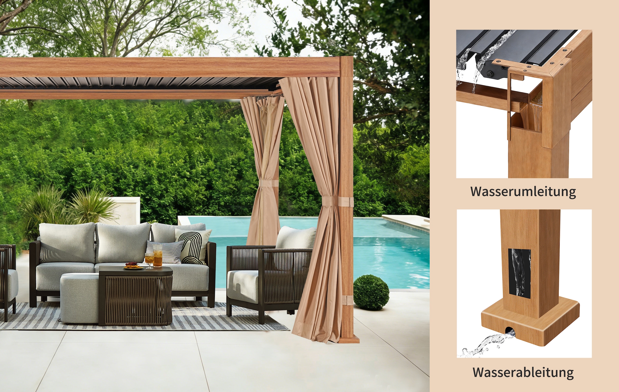 KONIFERA Pavillon »Alhambra« verschiedene Größen, inkl. Seitenwände