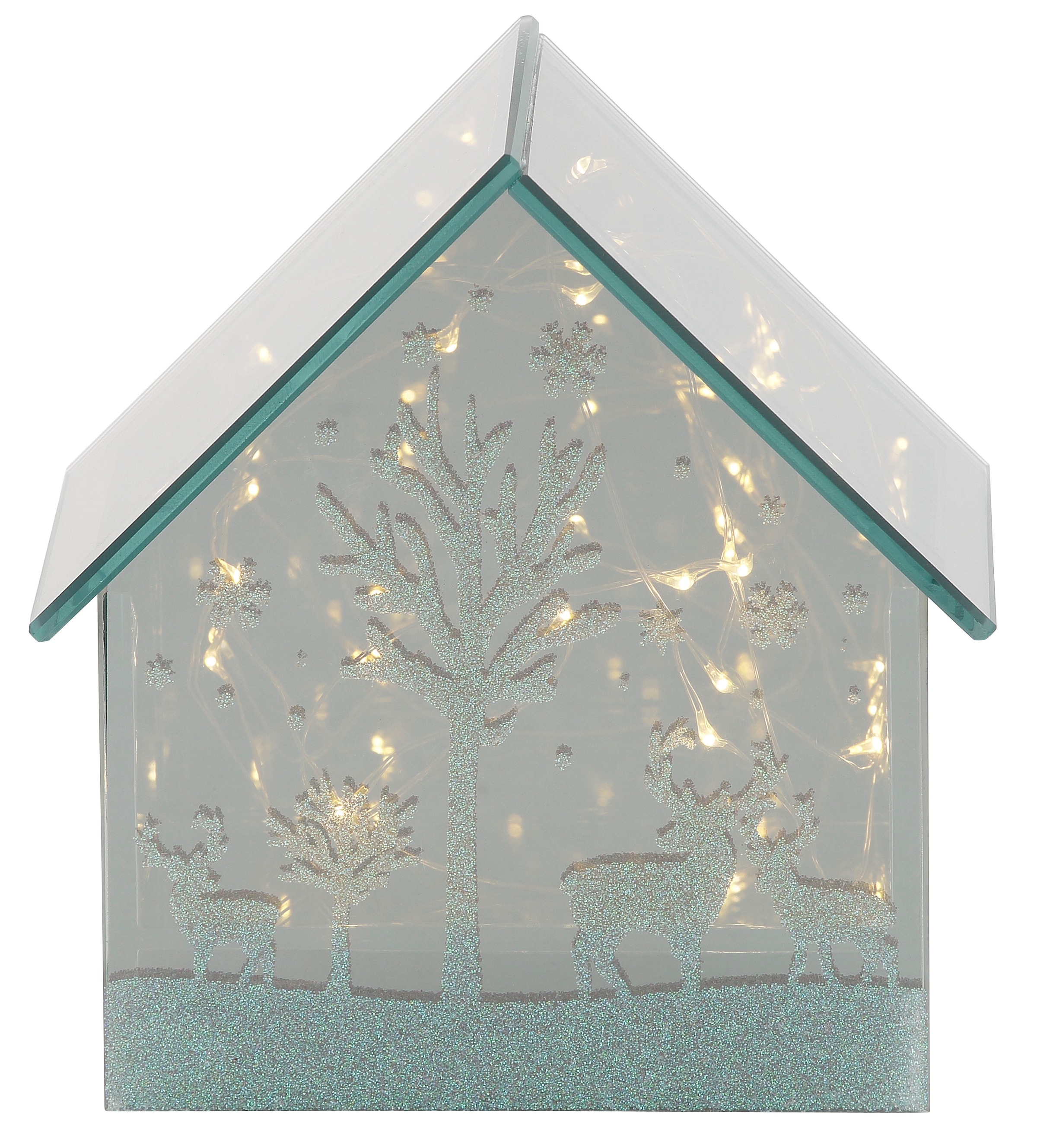 Home affaire Weihnachtshaus »Galway, Oberfläche LED-Haus spiegelnder aus Weihnachtsdeko«, Glas, kaufen mit online