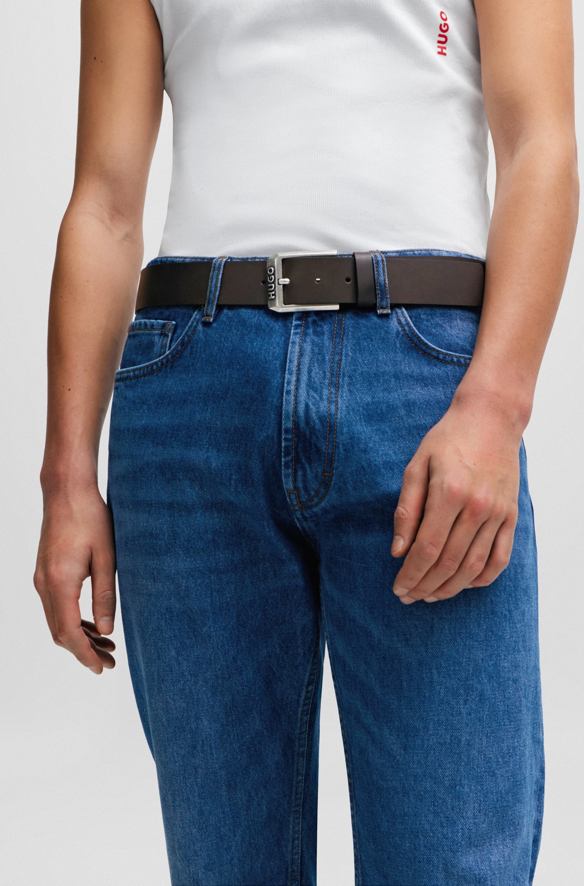 HUGO Ledergürtel »Gelio-C_Sz40«, Mit Markenlabel von HUGO