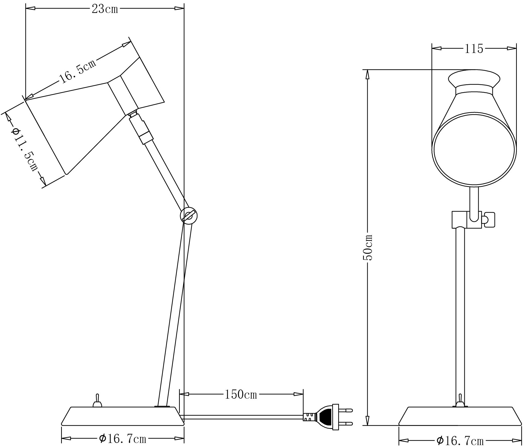 OTTO home Tischleuchte »Renell« E27 1 Stk. Minimalistisch, glänzend, individuell einstellbar, Schreibtischlampe