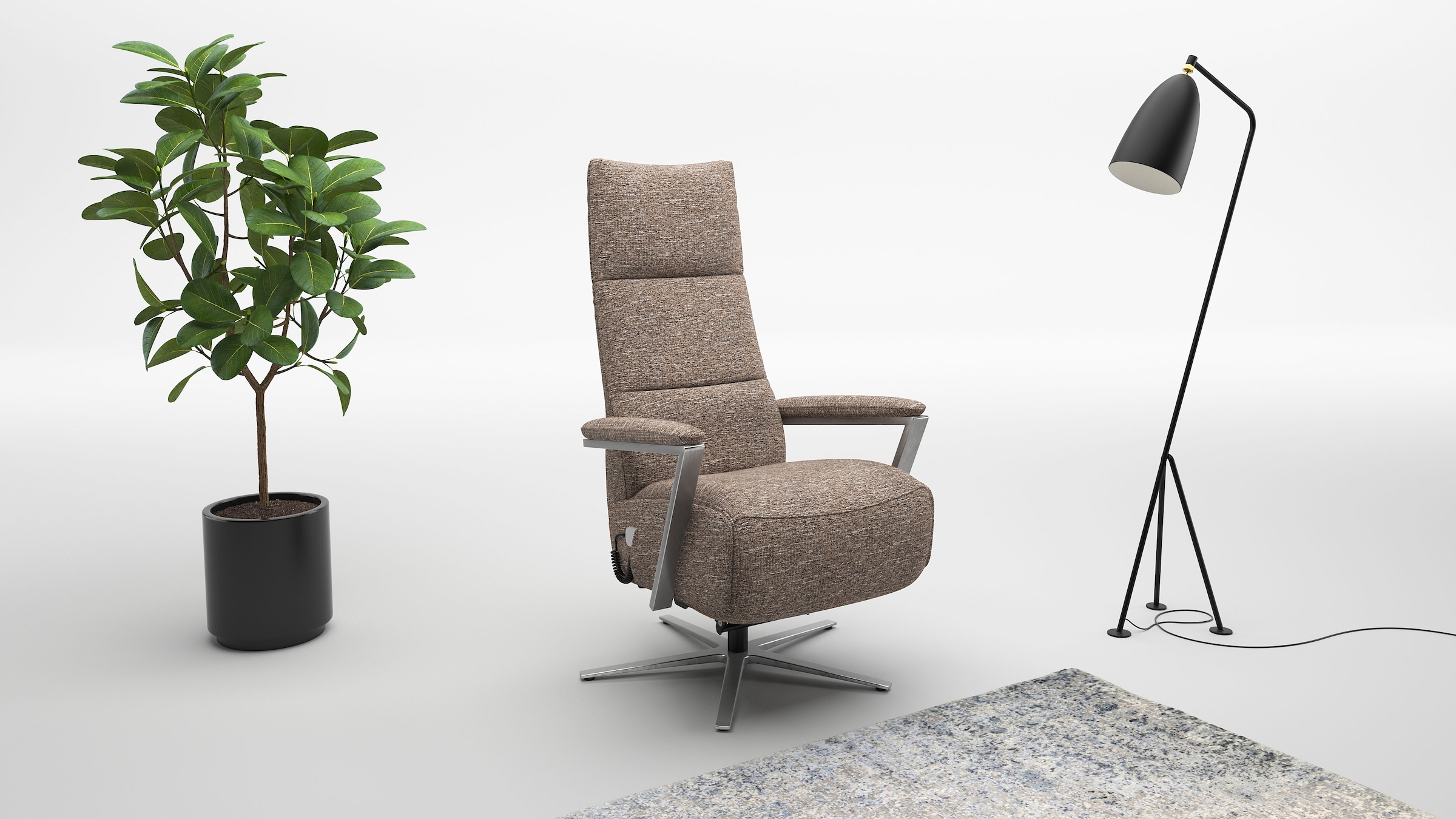 sit&more TV-Sessel "Vario Comfort, inkl. Kopfteilverstellung & 360 Drehfunktion" inkl. Herz-Waage-Funktion & 3 Motoren, Höhe der Armlehnen 64cm
