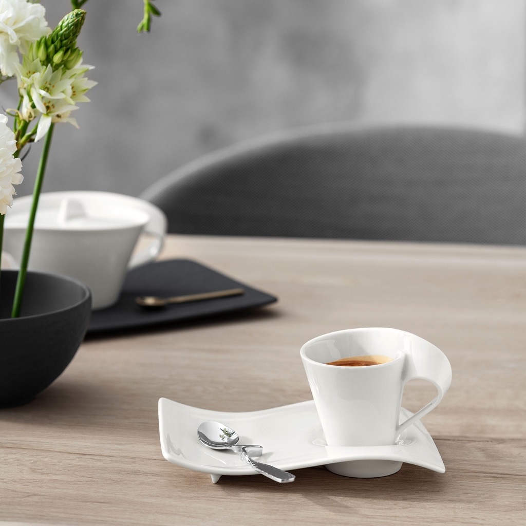 Villeroy & Boch Untertasse »Espresso Unterteller NewWave Caffè 17 x 13 cm 6er Set weiß«