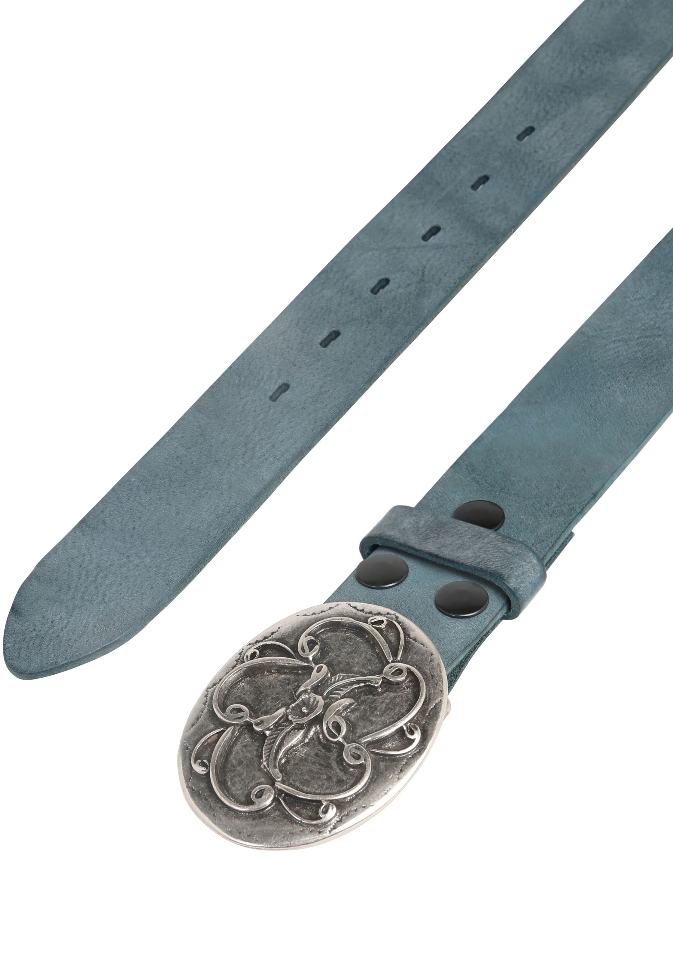 Rettungsring Gürtel Ledergürtel mit austauschbarer Schließe »Blume Schnörkel«