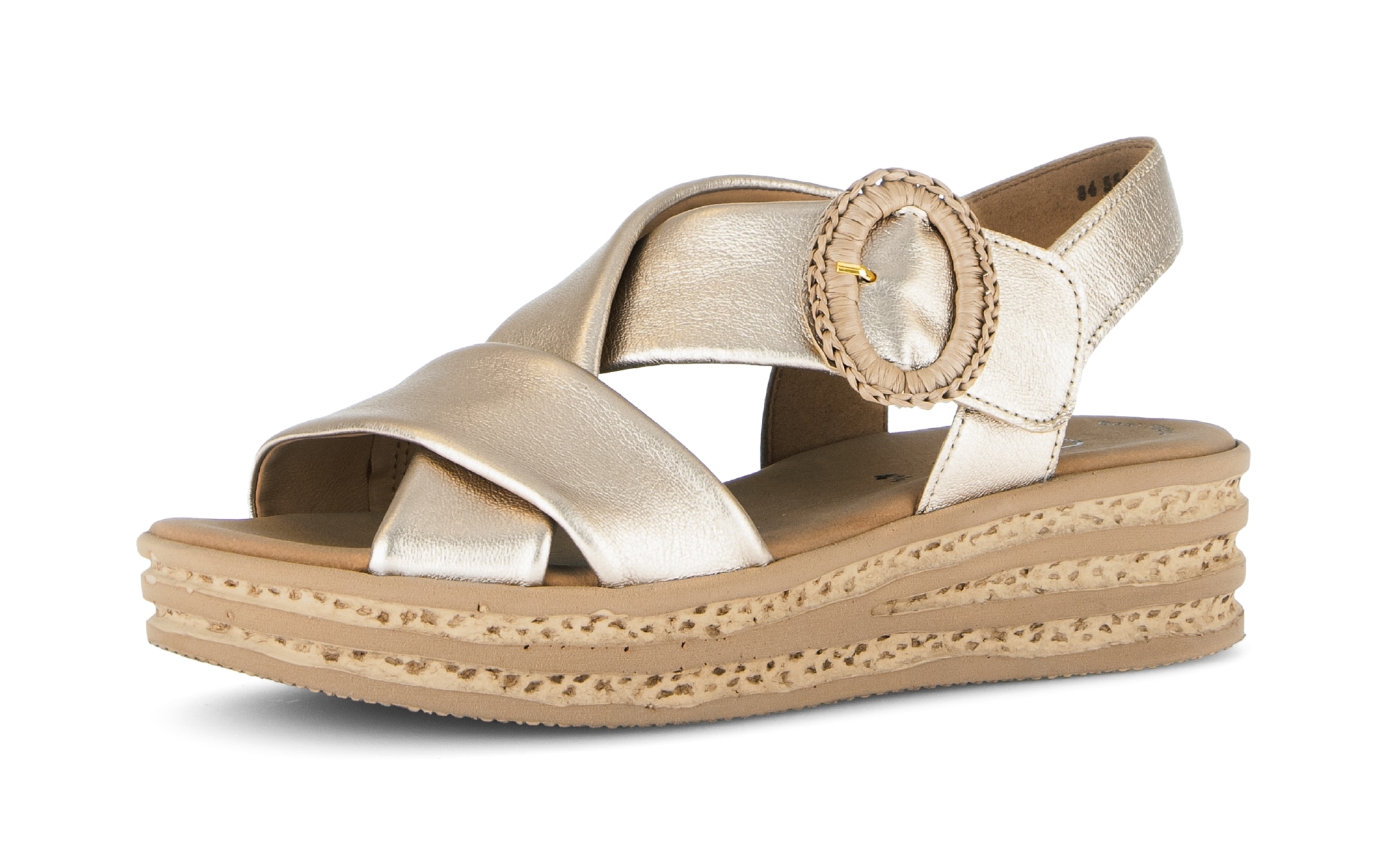 Gabor Keilsandalette  Plateau, Riemchensandale, Sommerschuh mit Zierschnalle