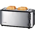 Severin Toaster »AT 2509«, 2 lange Schlitze, 1400 W, hochwertiger hochwertiges, wärmeisolierendes und doppelwandiges Edelstahl-Gehäuse, mit Brötchenaufsatz, Platz für bis zu 4 Brotscheiben
