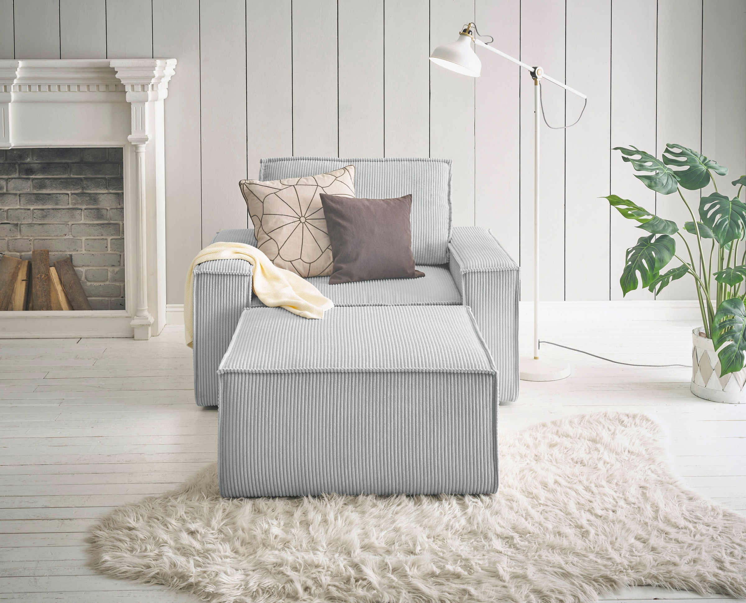 Home affaire Sessel »SHERWOOD«, Loveseat und Hocker im Set, passend zur Polster-Serie SHERWOOD