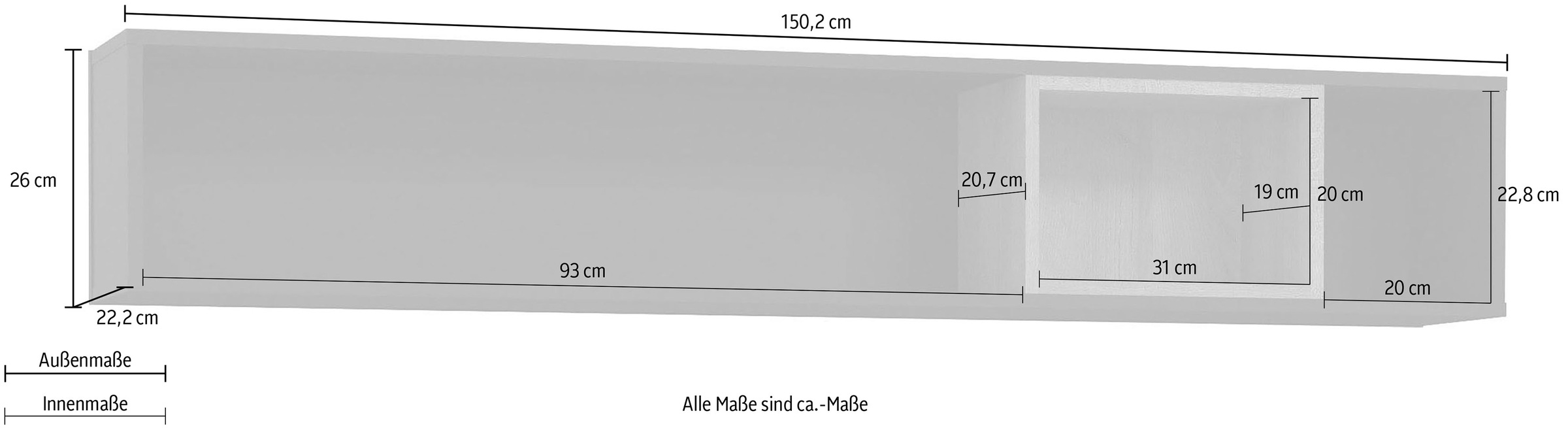 FORTE Wandboard, Breite 150 cm bequem kaufen