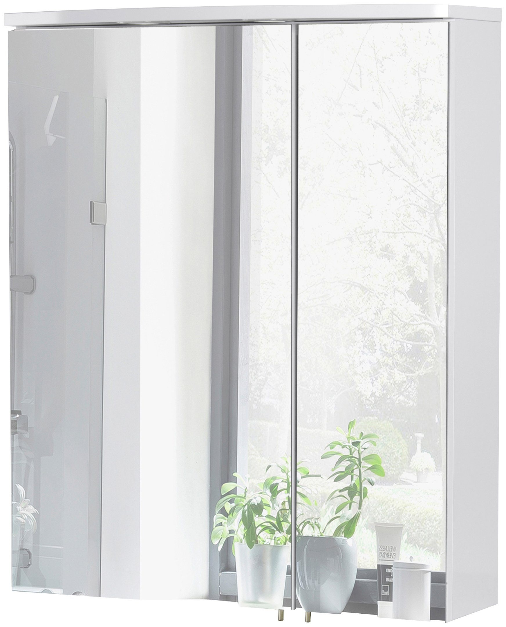 Schildmeyer Spiegelschrank »Verona«, Breite 60 cm, 2-türig, 2 LED-Einbaustrahler, Schalter-/Steckdosenbox