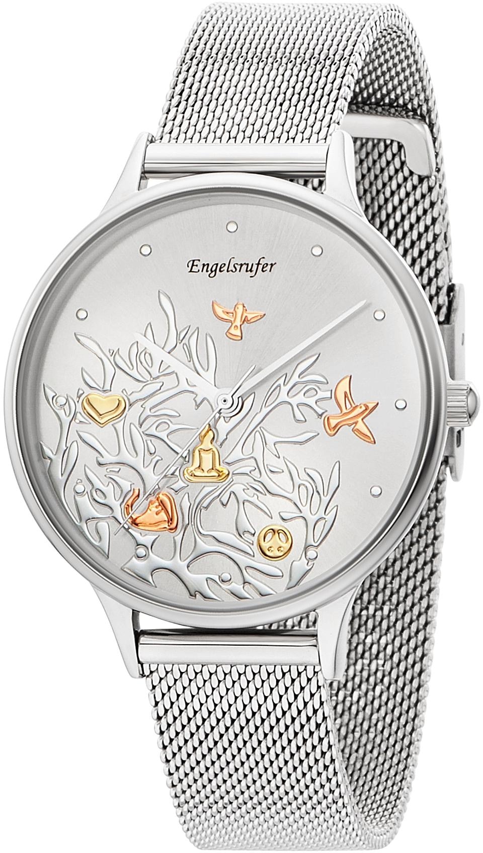 Engelsrufer Quarzuhr »Lebensbaum« Armbanduhr, Damenuhr, Edelstahlarmband, analog