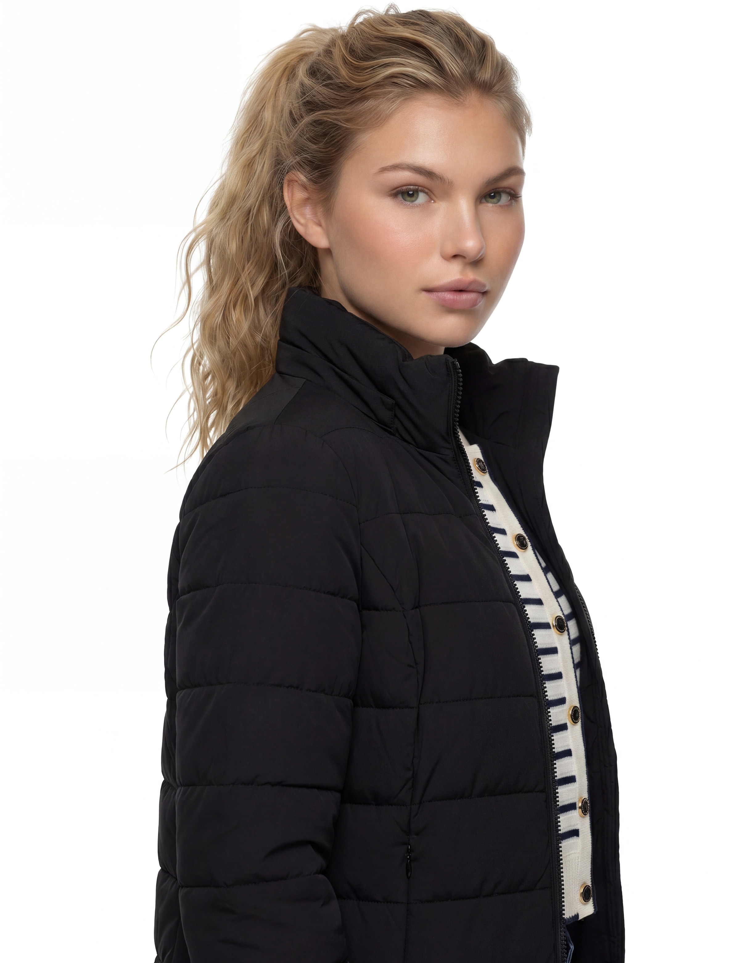 Guess Langjacke »NEW ALETA LONG PUFFER JACKET« mit Kapuze in Stepp-Qualität, Kapuze