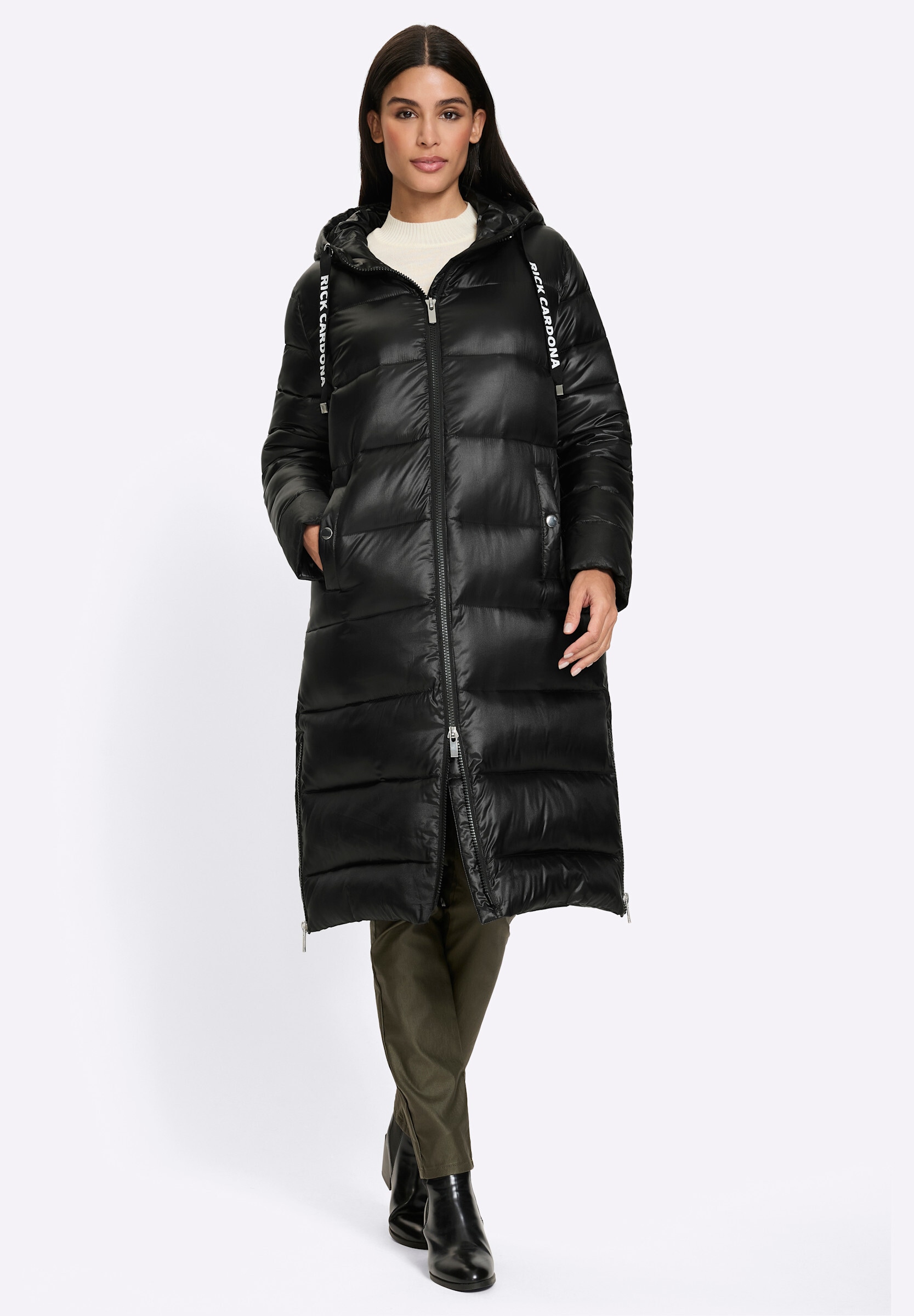 heine Langjacke »Mantel Mantel« mit Kapuze