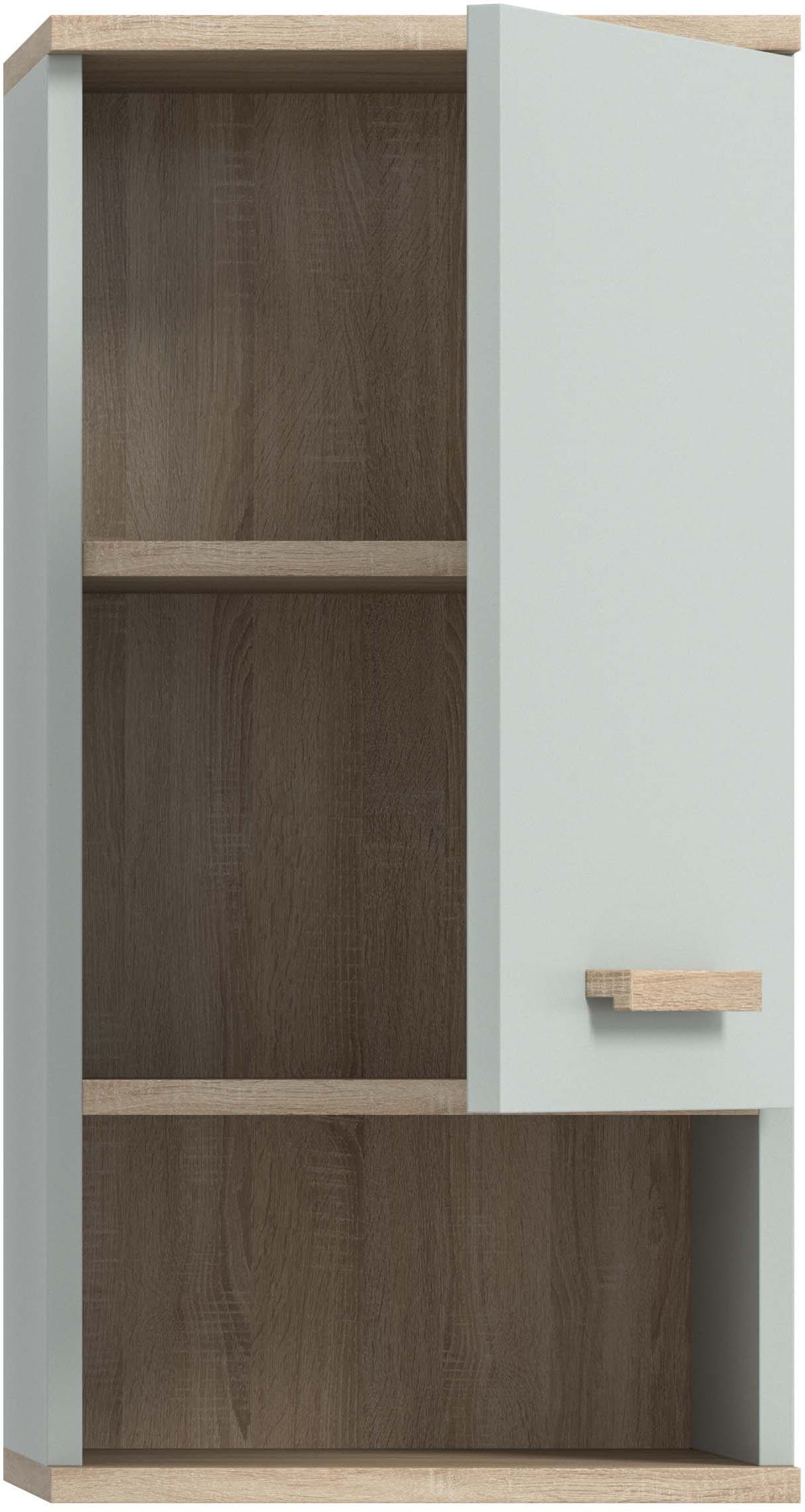 welltime Hängeschrank »MINTTU, Höhe 68 cm, 1 Tür, 1 Einlegeboden, 1 offenes Fach« Türanschlag rechts und links montierbar,  Badmöbel, Badschrank, Schrank, Bad, Wandschrank