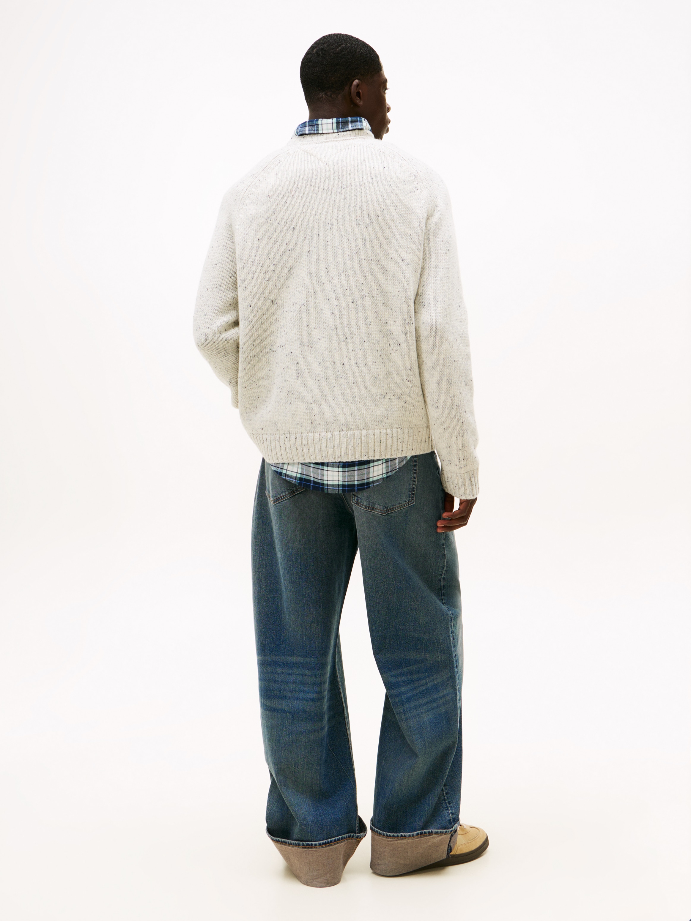 Tommy Jeans Rundhalspullover »TJM REGULAR BADGE« melierte Optik