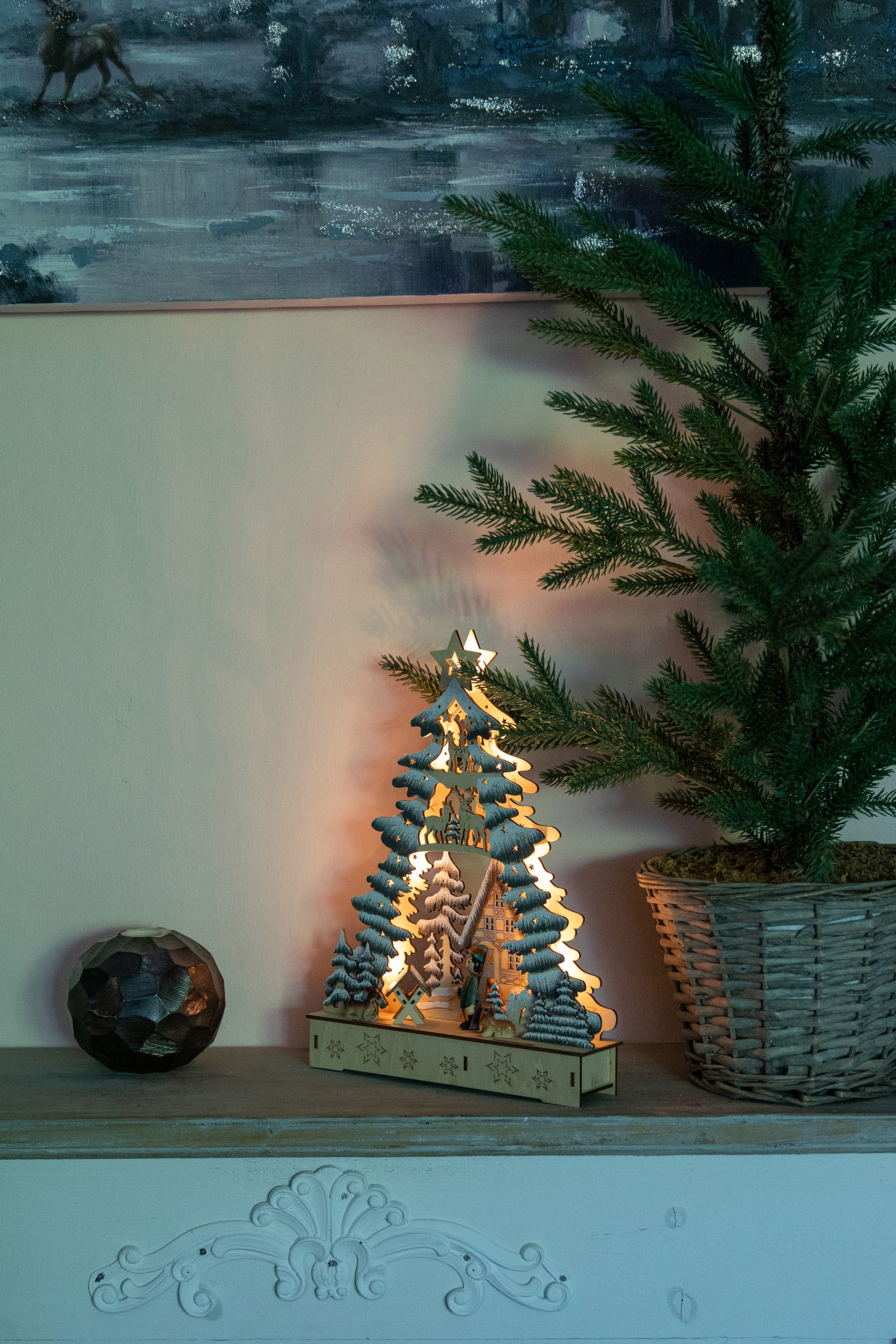 Myflair Möbel & Accessoires Weihnachtsdorf »Weihnachtsdeko« Tannenbaumform, Höhe ca. 33 cm