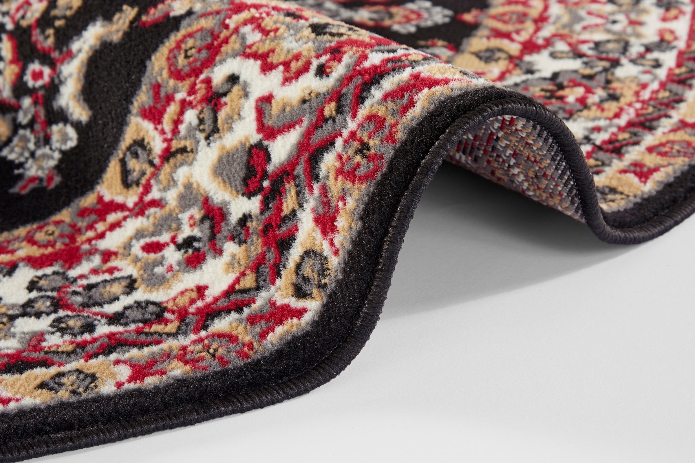 HANSE Home Teppich »Halton«, rund, 8 mm Höhe, Kurzflor, Orient Optik, mit Bordüre, robust, pflegeleicht, gekettelt