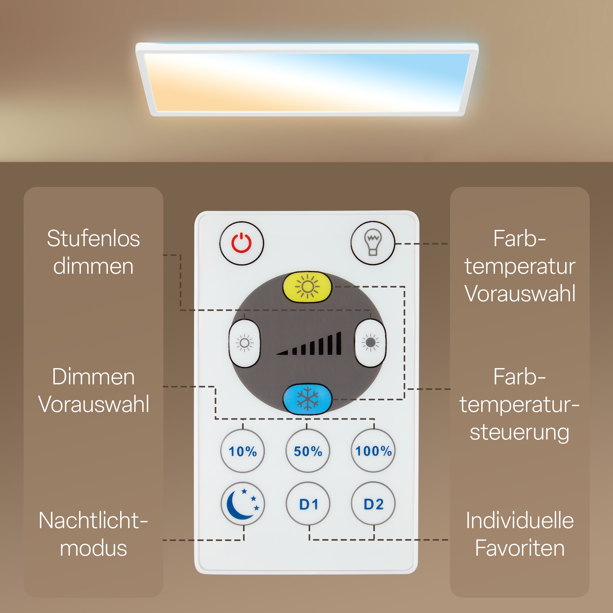 B.K.Licht LED Panel »SHALLOW« LED-Board 1 Stk. Neutralweiß 58x20x3 cm, Badlampe, Badezimmer, Küche, Wohnzimmer