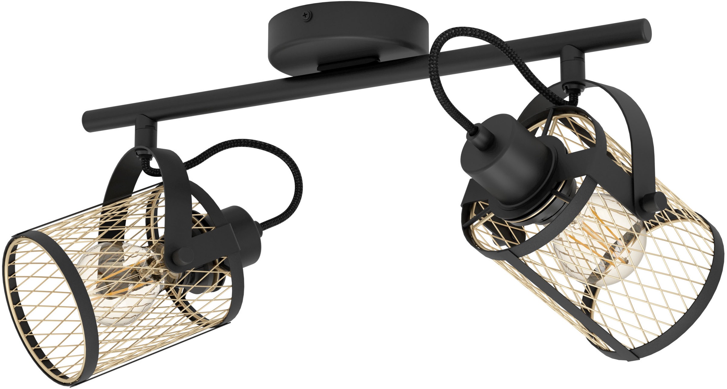 EGLO Deckenspot »DELLOW Spotlampe - Stahl - E27 - 2X40W - IP20« E27 1 Stk. Deckenlampe, Deckenstrahler, Strahler, L47,5 x B18 x H21 cm