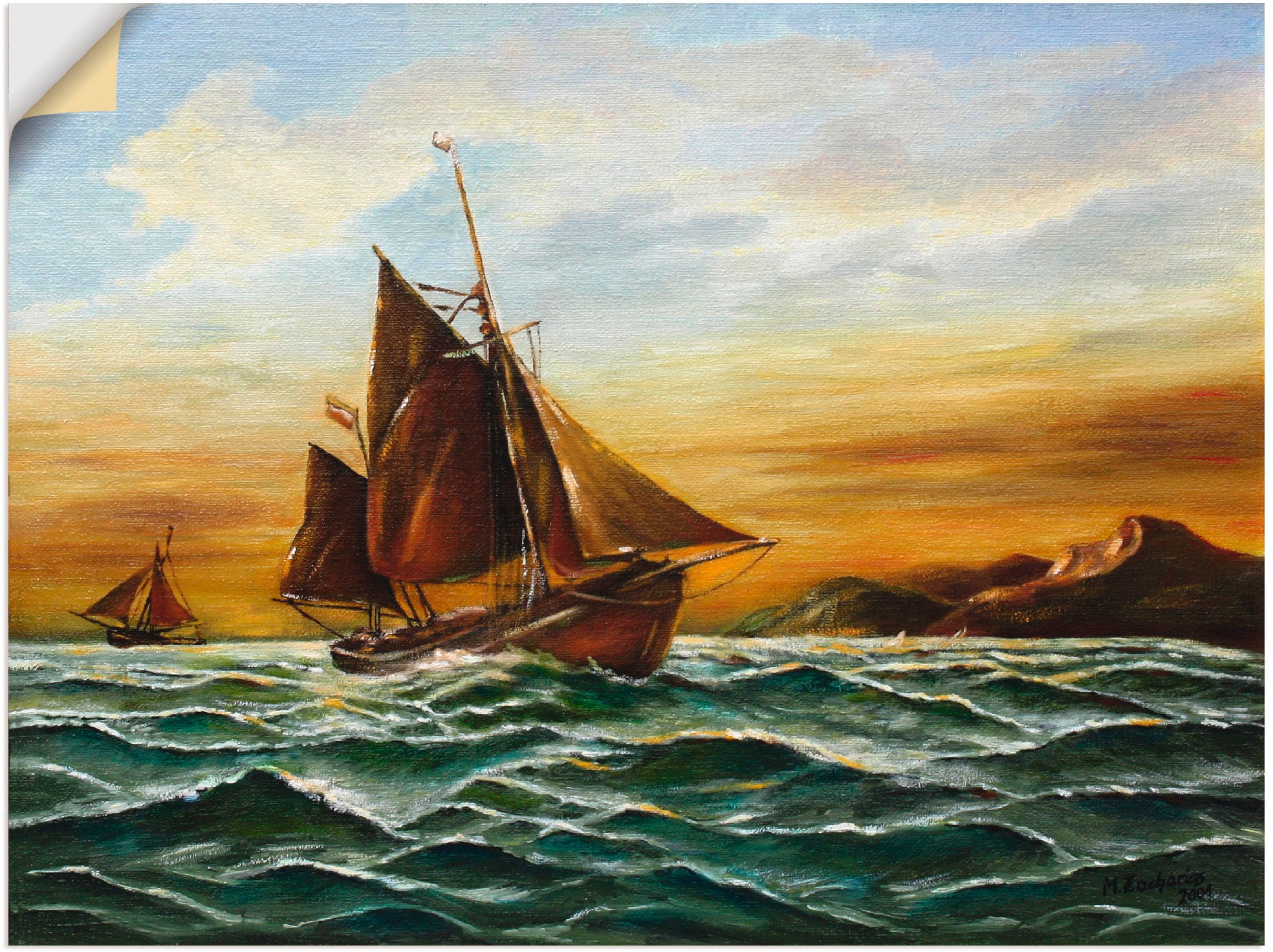 Wandbild »Segelschiff auf See - maritime Malerei«, Boote & Schiffe, (1 St.), als...