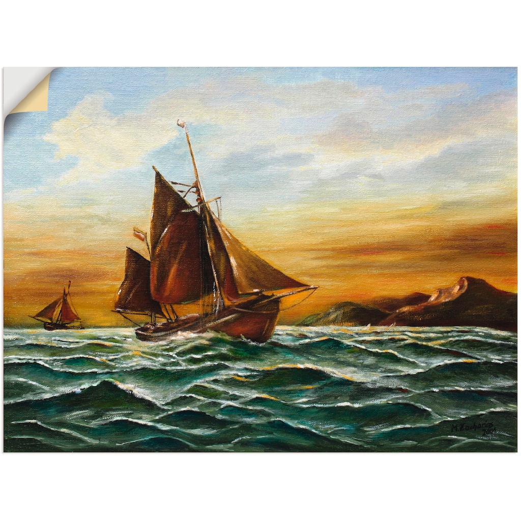 Artland Wandbild »Segelschiff auf See - maritime Malerei«, Boote & Schiffe, (1 St.)