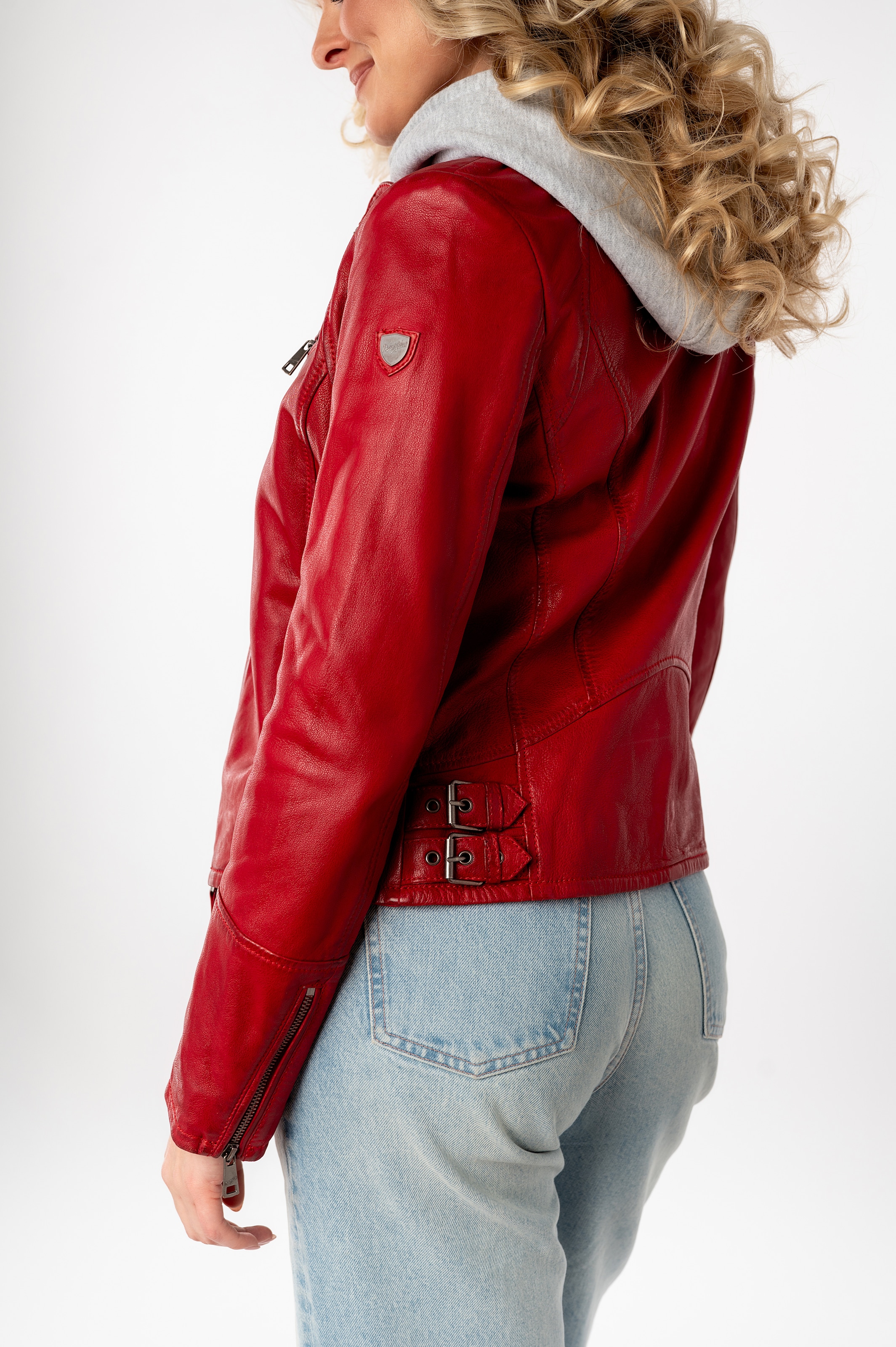 Gipsy Lederjacke »NOLA«, mit Kapuze, Two-in-One Style - mit abnehmbarer Jersey-Kapuze
