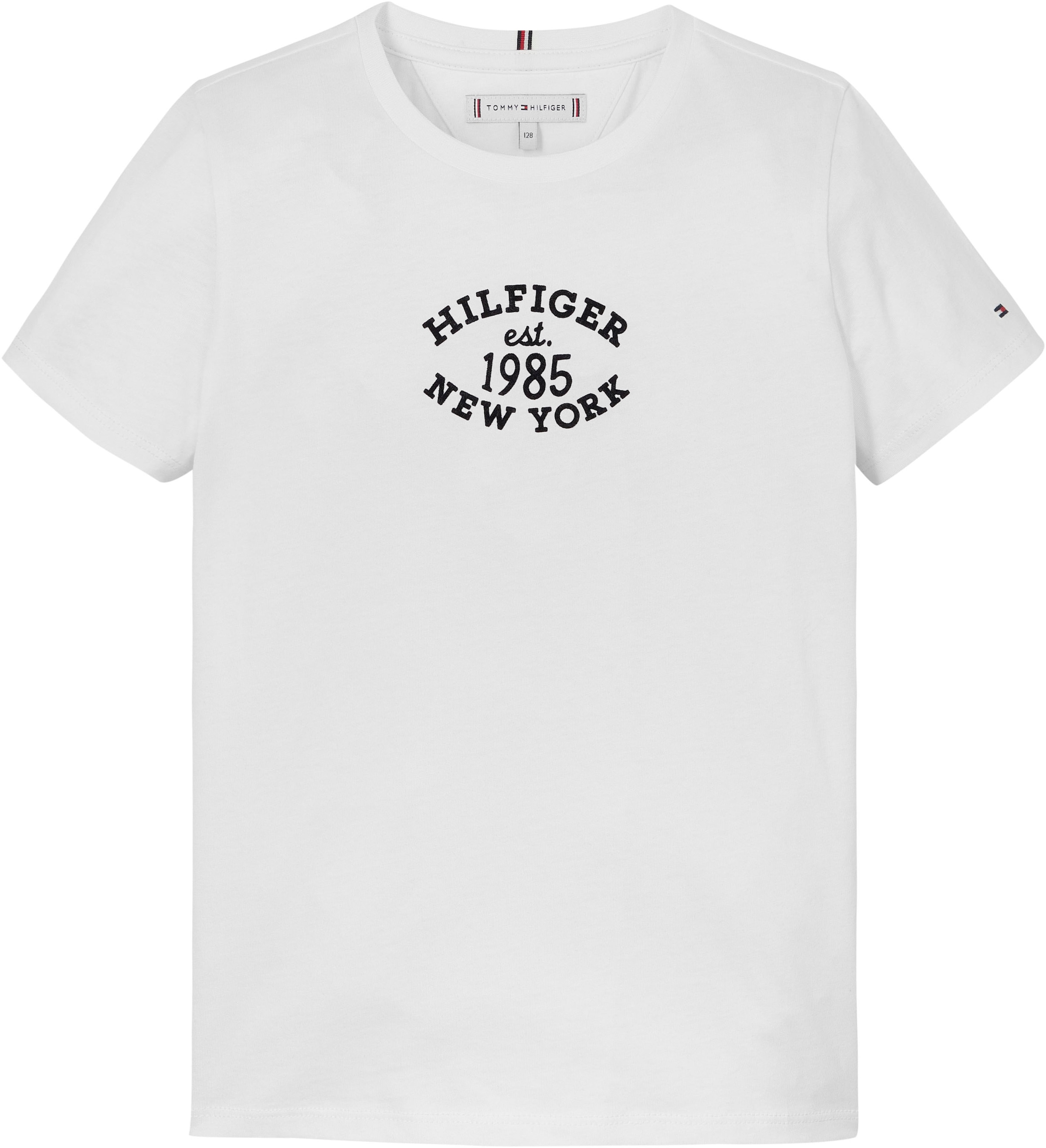 Tommy Hilfiger T-Shirt »MONOTYPE FLOCK«, Kinder bis 16 Jahre mit Logostickerei