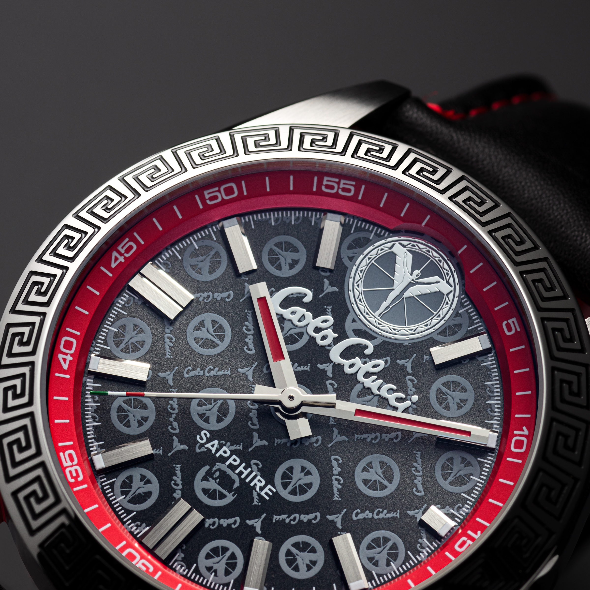 CARLO COLUCCI Quarzuhr Armbanduhr, Herrenuhr, Lederarmband, analog
