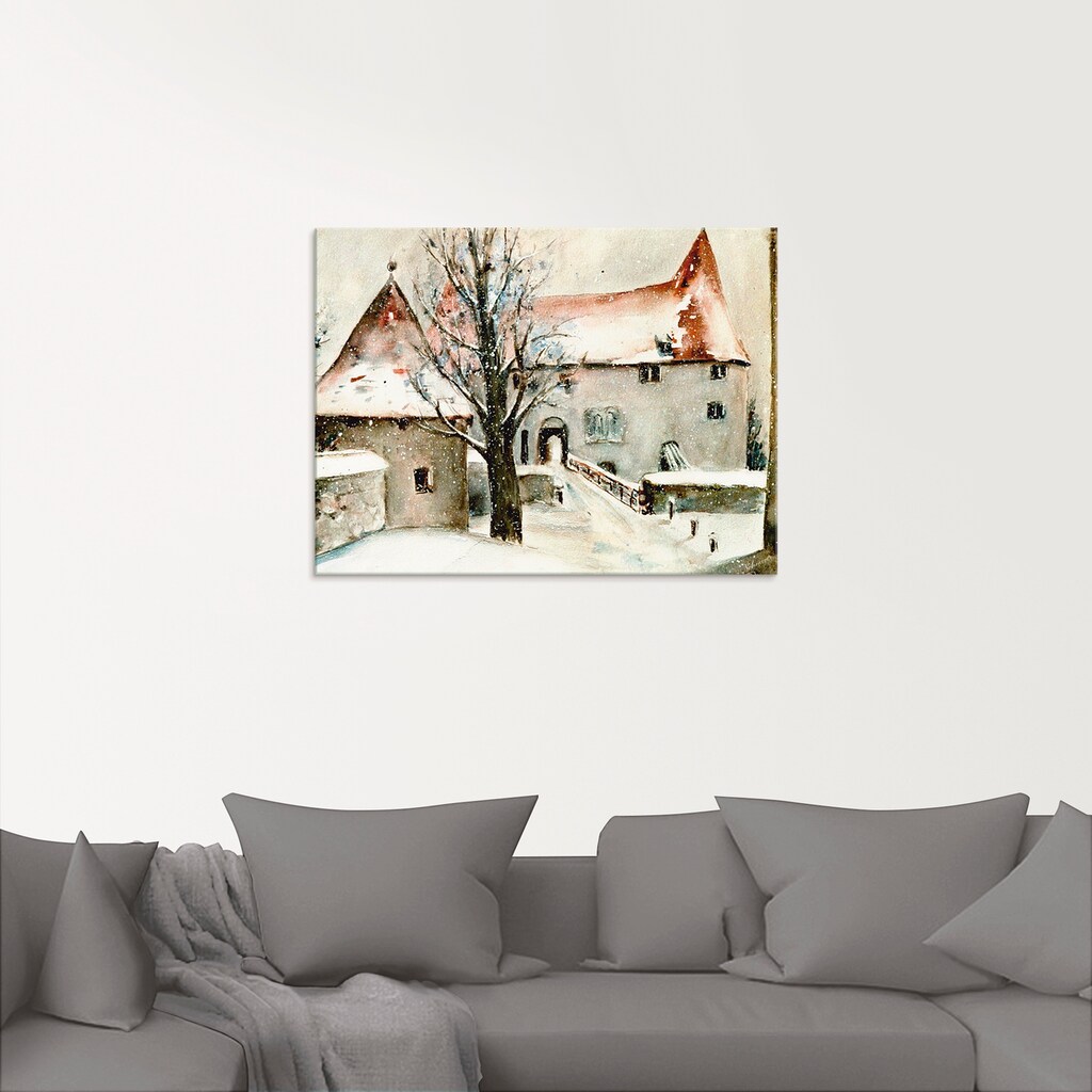 Artland Glasbild »Winter auf der Burg«, Gebäude, (1 St.)